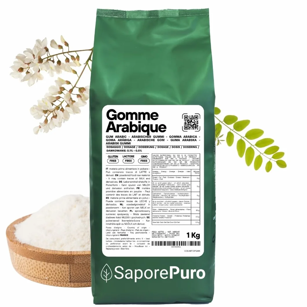 Saporepuro Gomme Arabique en poudre 1000 gr - 125 gr - 50 gr