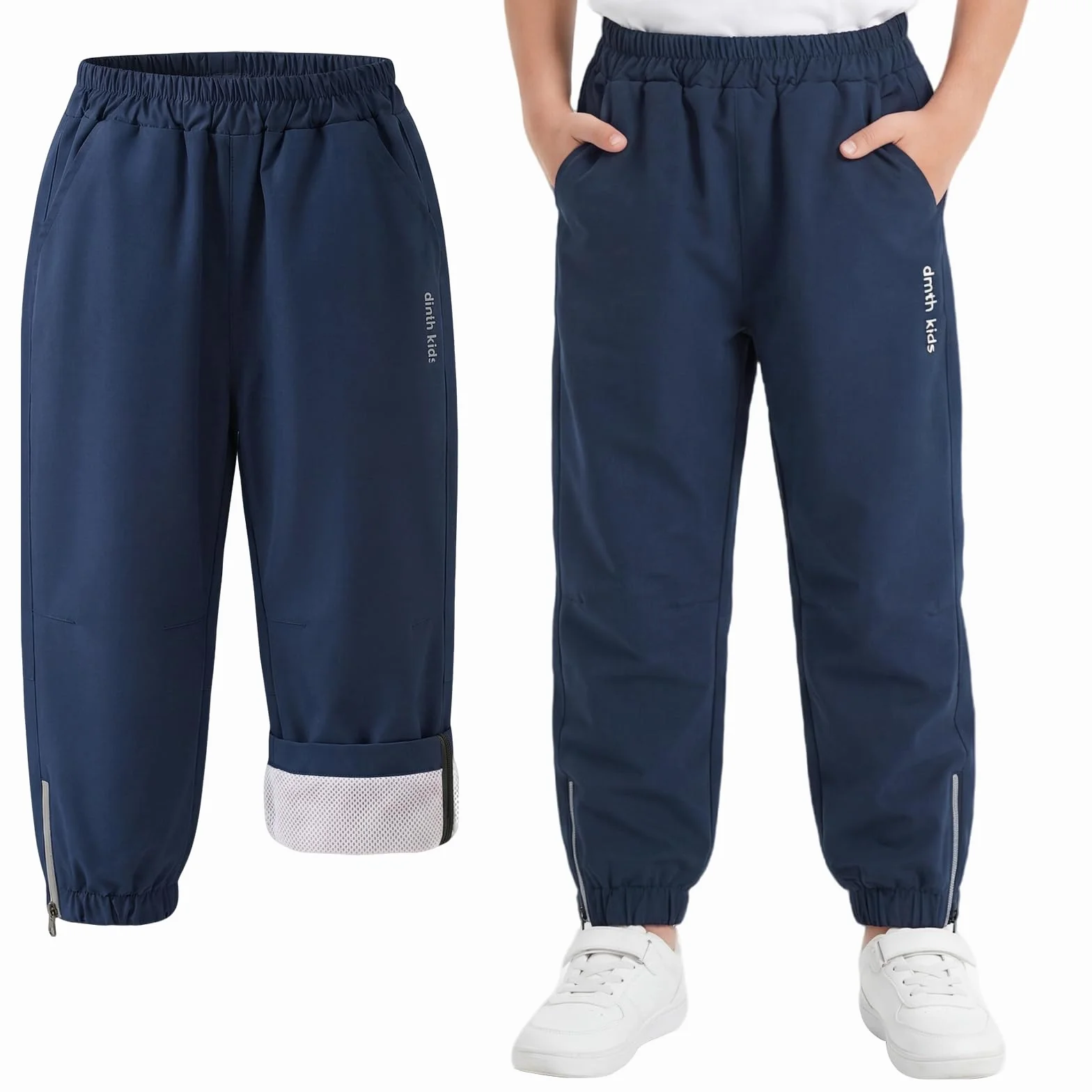 Pantalon de Randonnée Imperméable Coupe-Vent Léger pour Garçon Fille 5-14 Ans