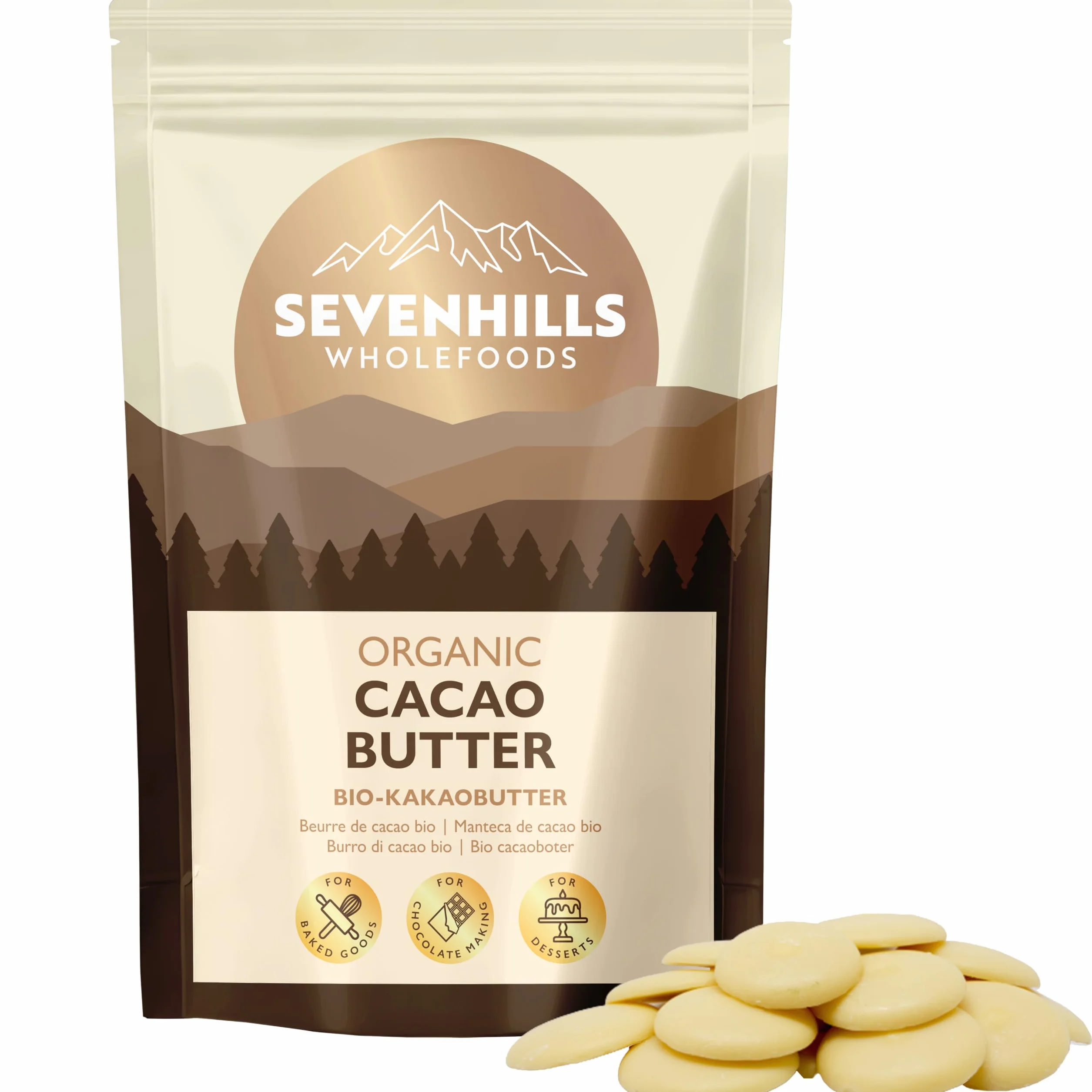 Sevenhills Wholefoods Beurre De Cacao Bio 500g