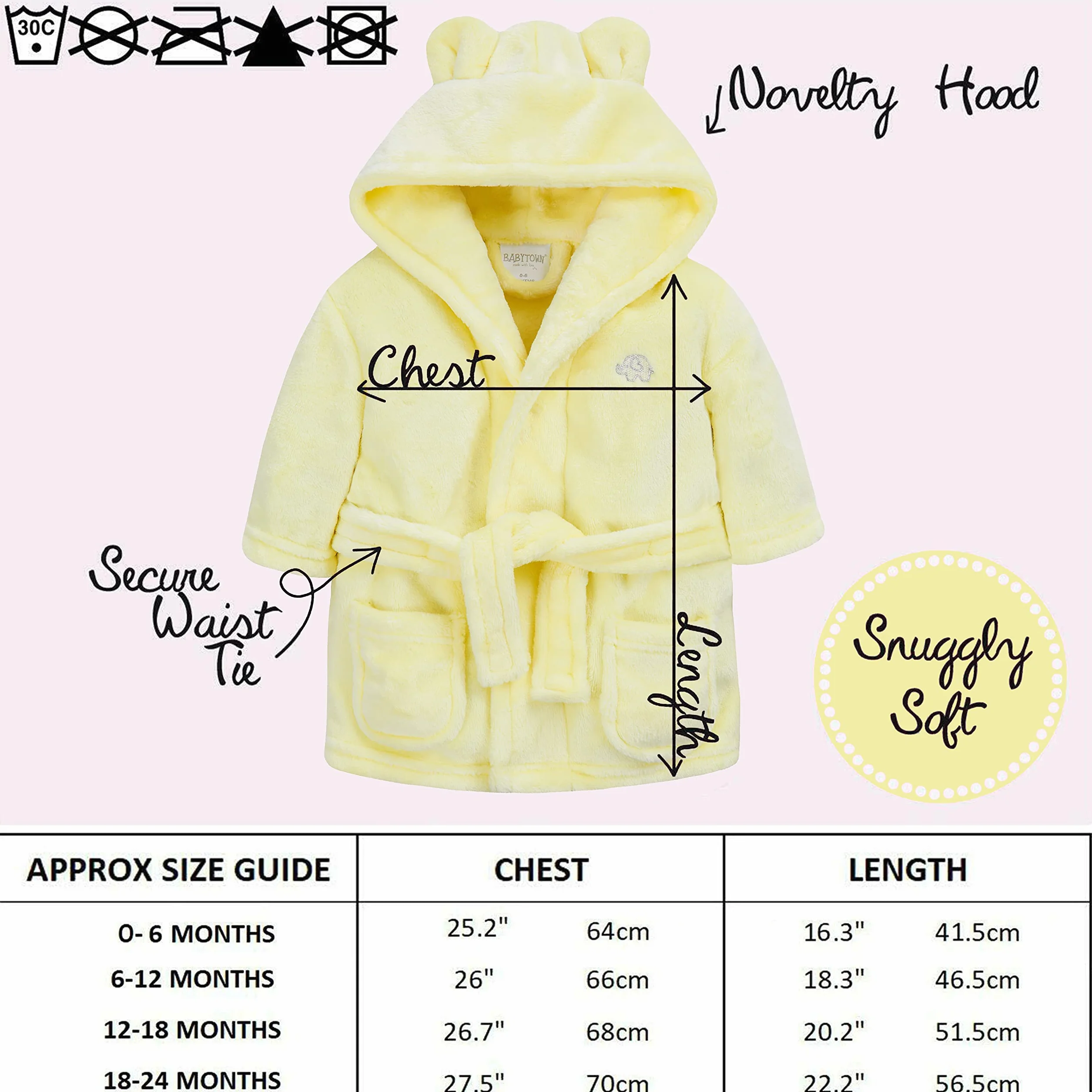 Peignoir bébé garçon fille flanelle polaire 6-24 mois