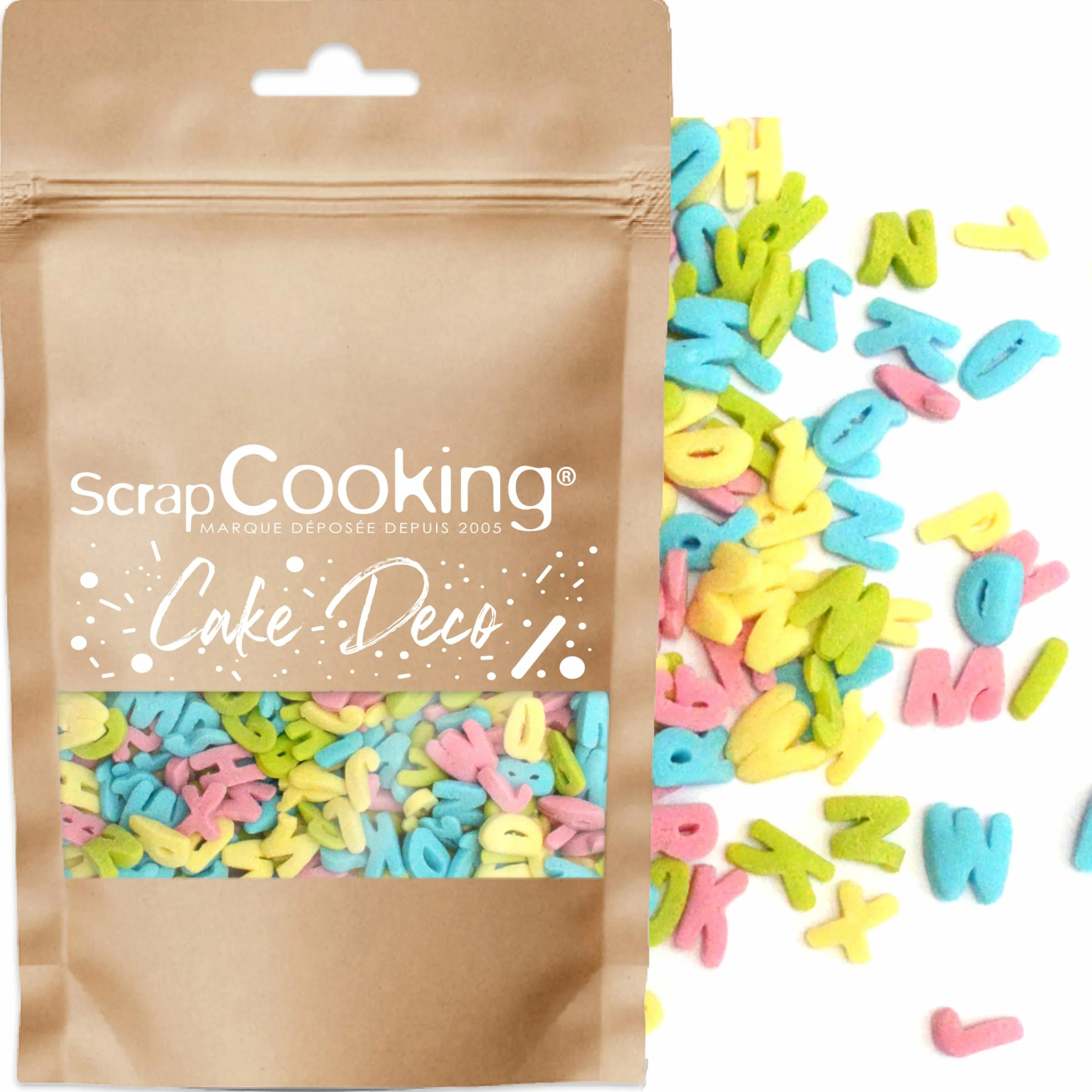 Scrapcooking - Décors Sucrés Alphabet 55 g - Décos Alimentaires Comestibles - Décorations en forme de Lettres - 7438