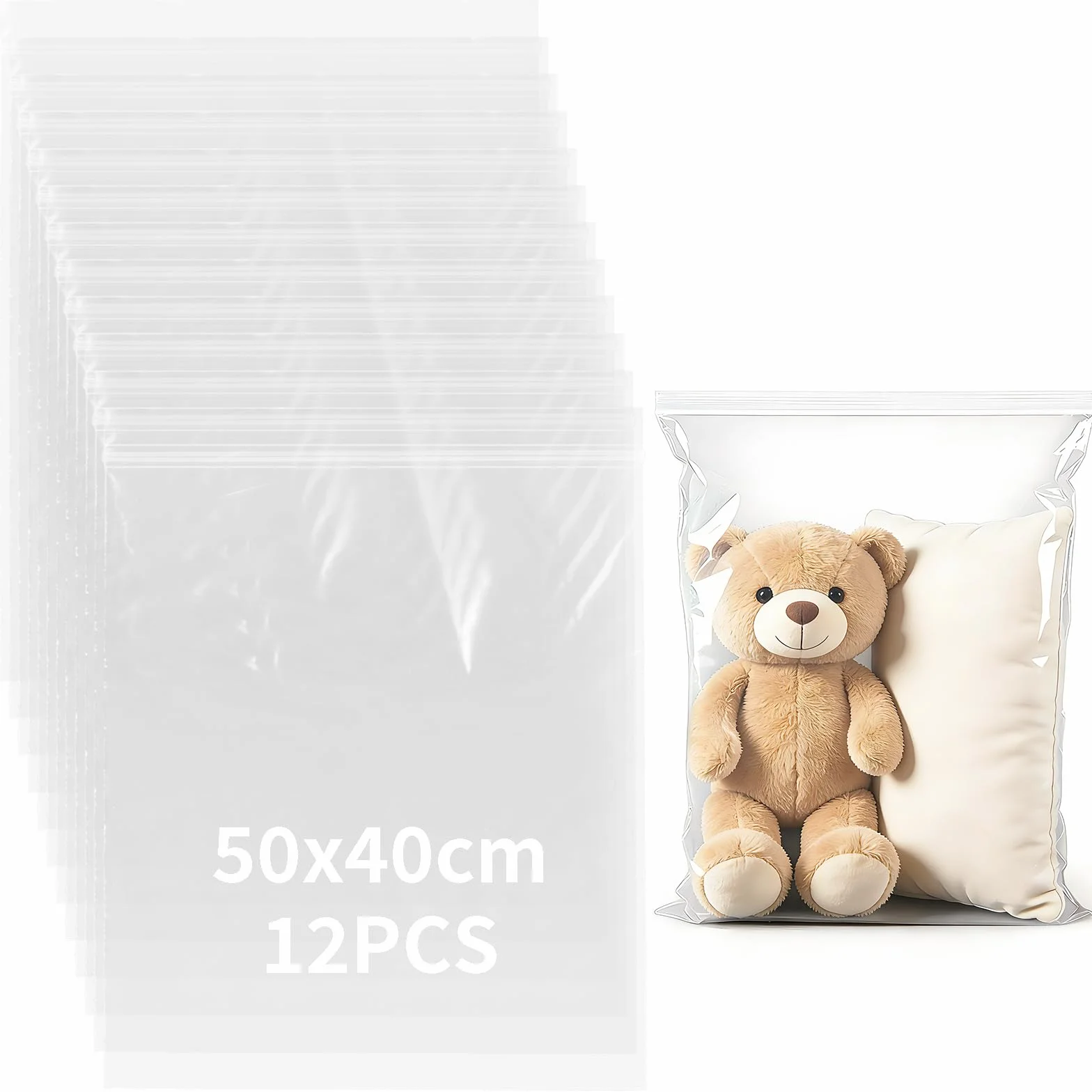 Realjoy 50x40cm Sacs ZipLock Vêtements Rangement Voyage Réutilisables Étanche Organisateur Bagages