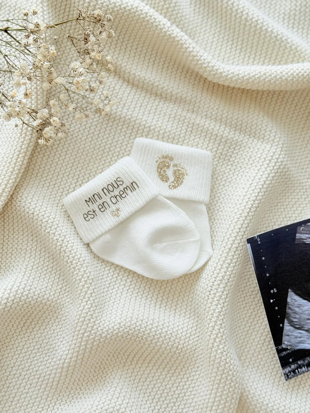 Chaussettes annonce grossesse bébé Moonbabystore