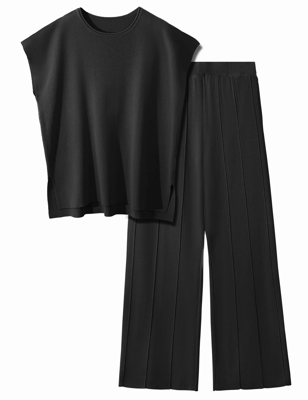 Ensemble Femme 2 Pièces Tricoté Manches Courtes Survetement Chic Été