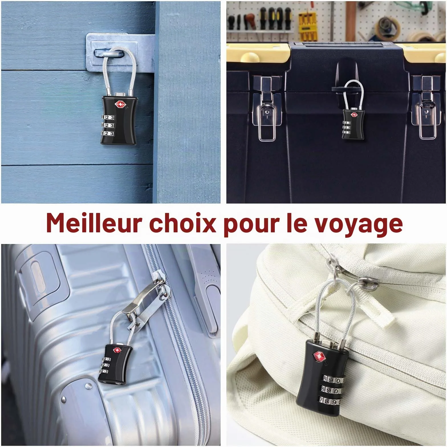 Oderra Cadenas Valise 2 Pack, TSA Luggage Locks, 3 Digit Security Padlock, Combination Padlock