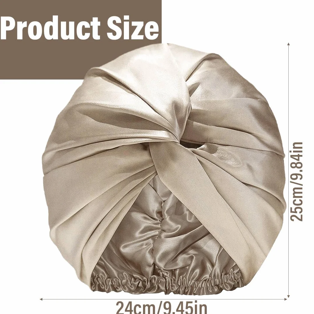 Bonnet de Nuit en Soie de Mûrier Double Couche pour Femme