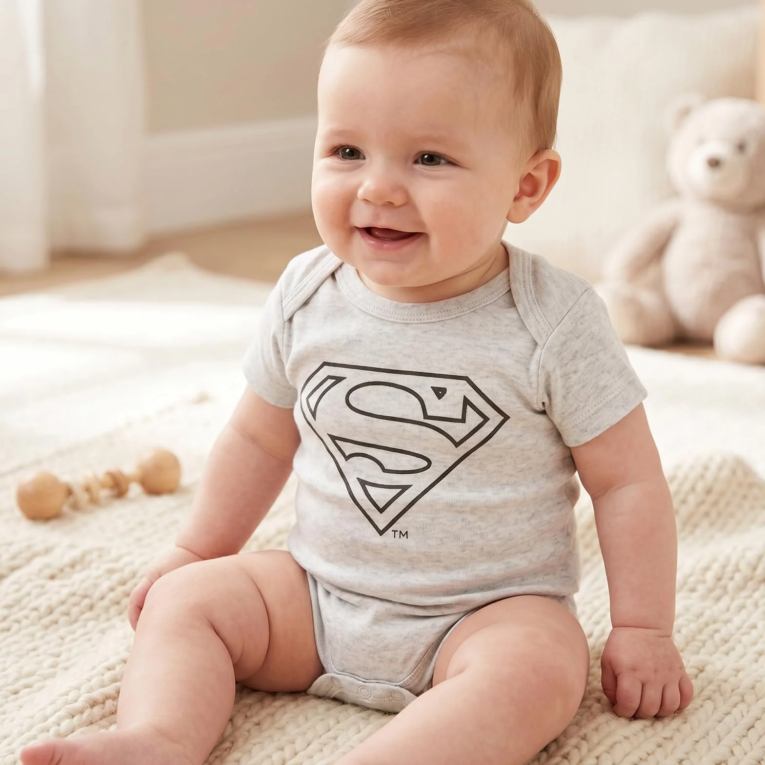 DC Comics Superman Body Bébé 4 Pack 3 Tailles Cadeau Naissance Garçon Fille
