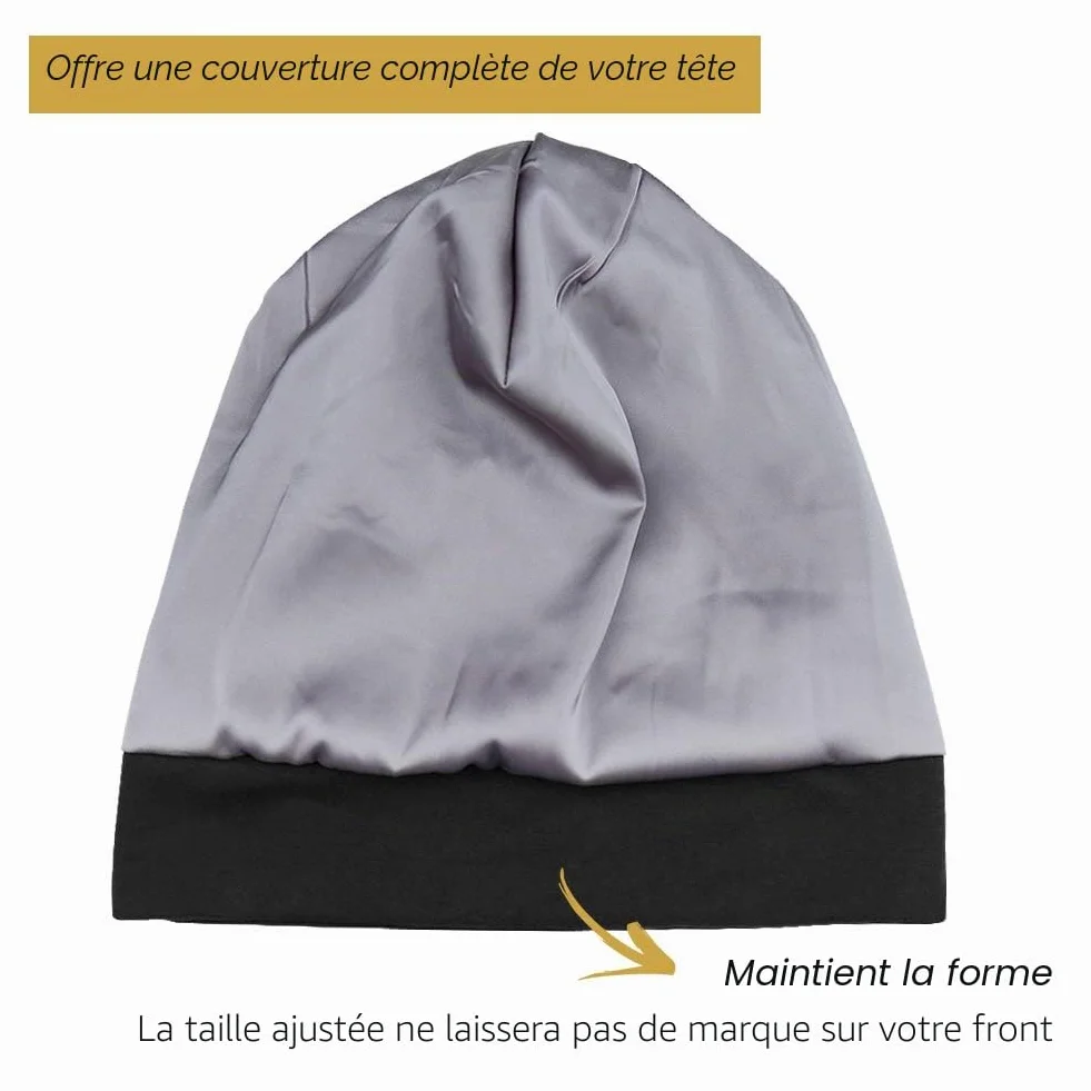 FocusCare Bonnet de Couchage réglable pour Cheveux bouclés Femmes, Extra Large Satin