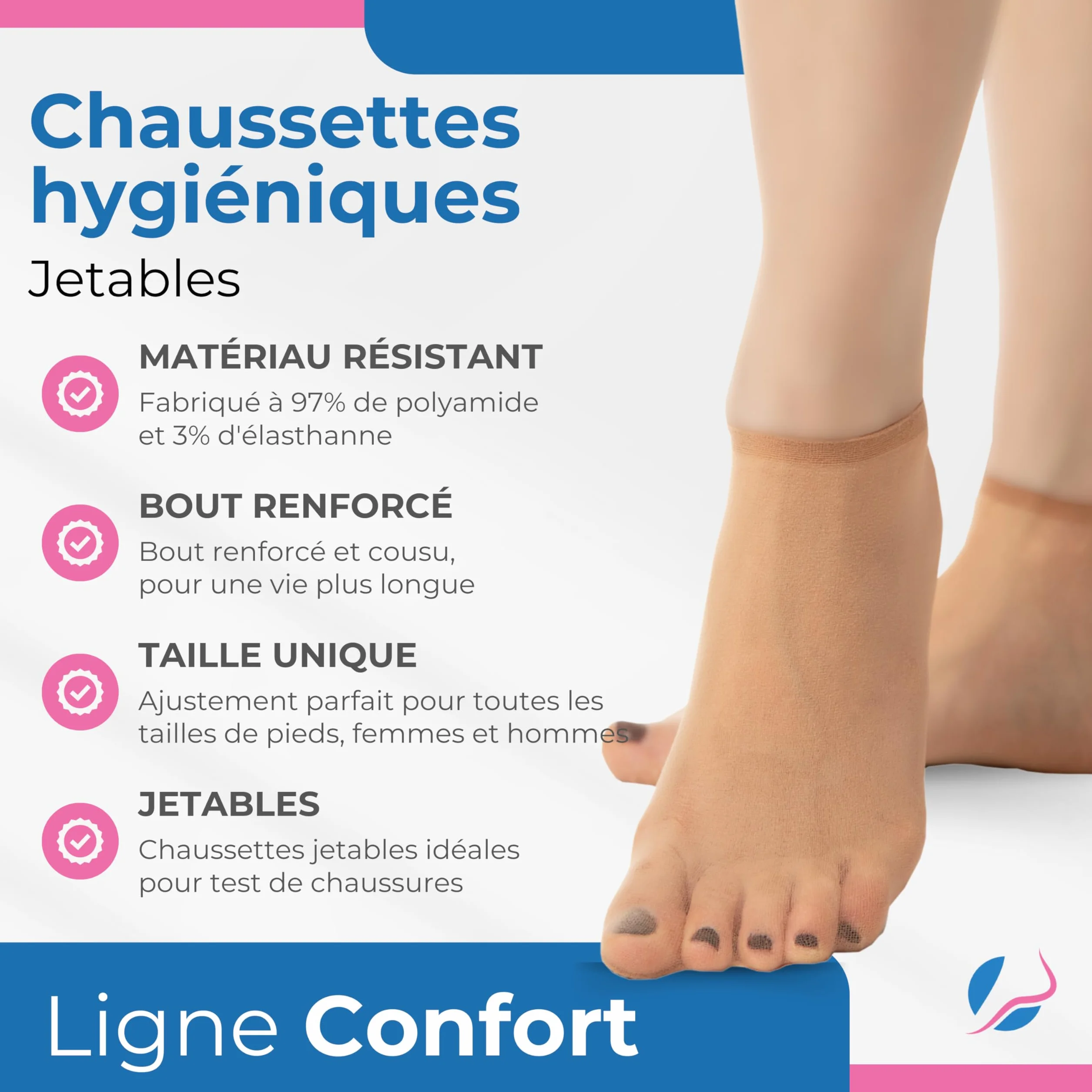Lot de 500 chaussettes hygiéniques avec distributeur Comfort