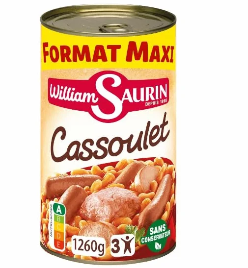 WILLIAM SAURIN | William Saurin Cassoulet Mitonné - Plat Cuisiné 1,260Kg | Lot De (2) | livraison offerte