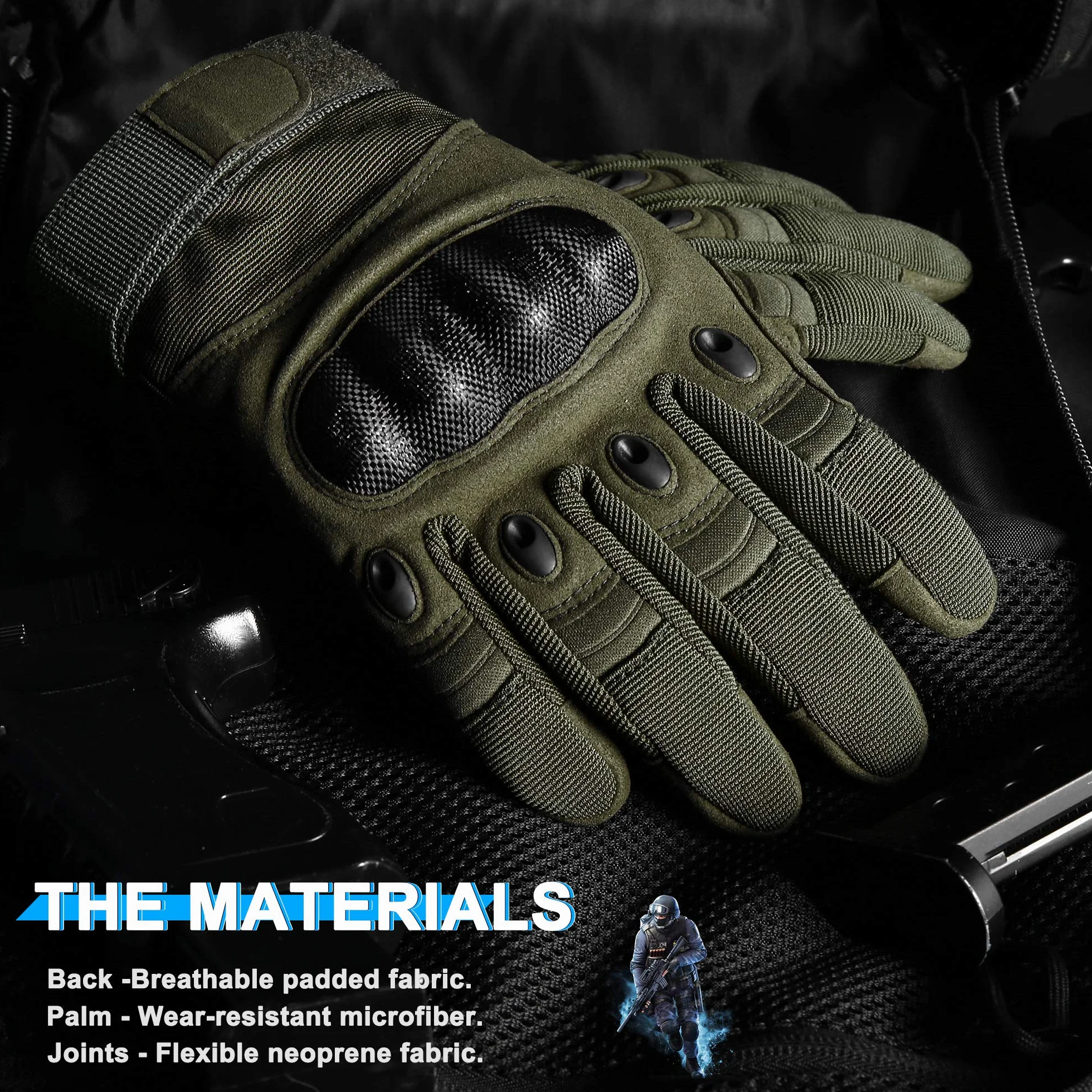 WTACTFUL Gants de Moto Airsoft Course Cyclisme ATV BMX Alpinisme Chasse Randonnée