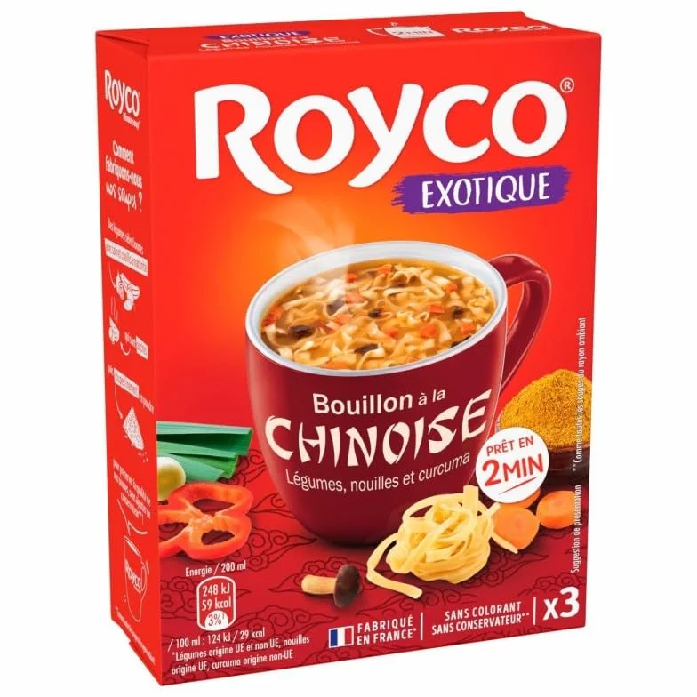 ROYCO | Royco Minute Soup Bouillon À La Chinoise 3 Sachets De 20Cl 47G | Lot De (3) | livraison offerte