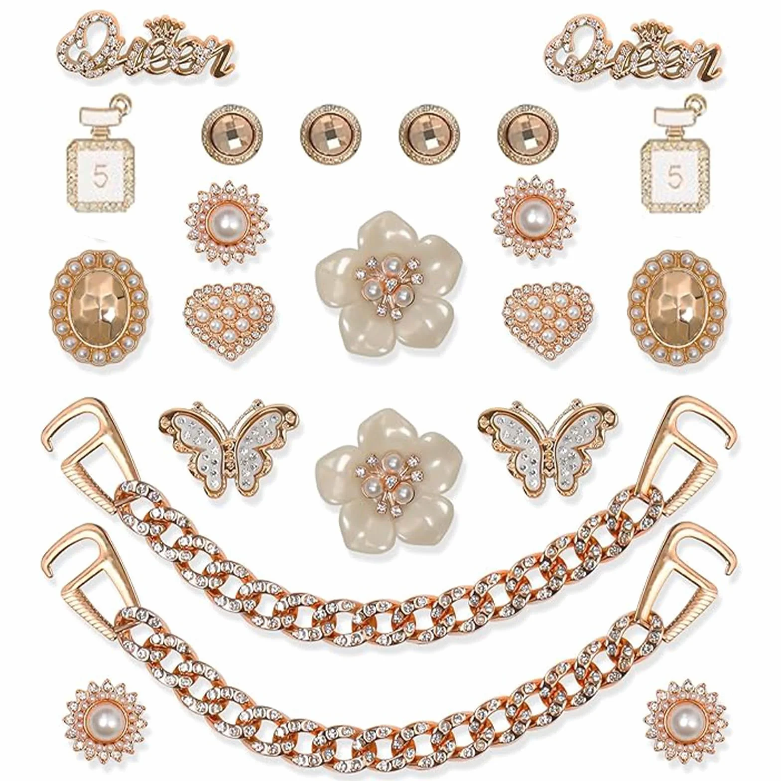 Breloques Strass pour Sabots, Décorations Clipsables en Cristal pour Chaussures Femme