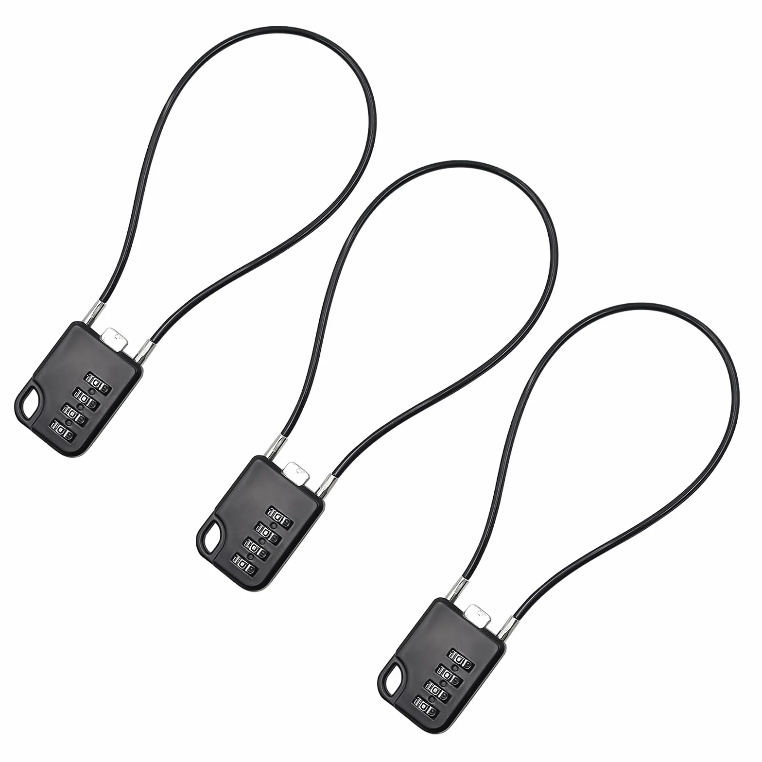 Cadenas à Code 4 Chiffres avec Câble 30 cm Haute Sécurité pour Valises Bagages