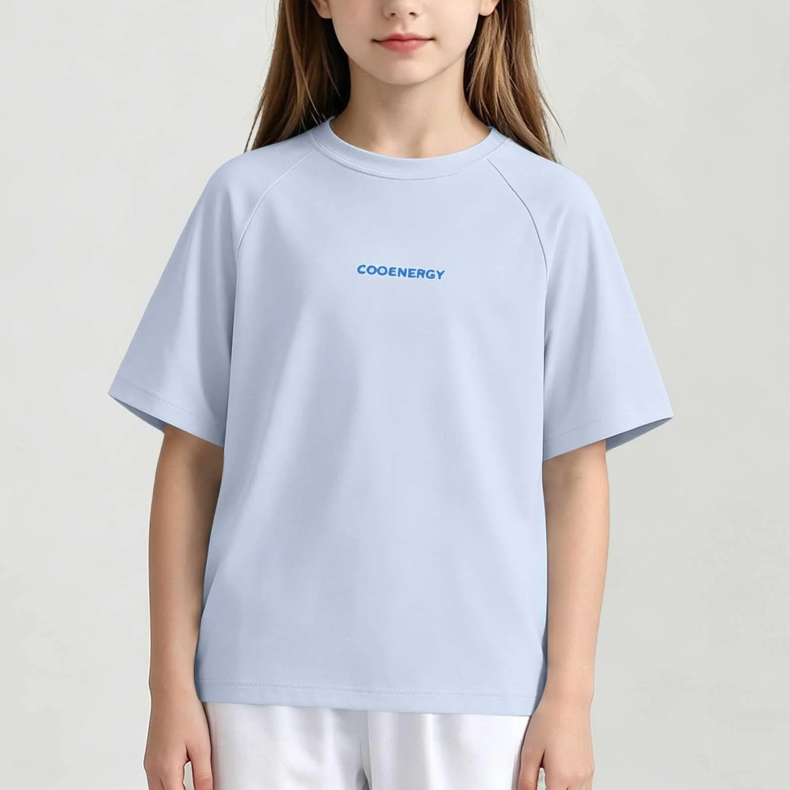 T-Shirt Fille Coton Col Rond Manches Courtes Raglan Séchage Rapide Été Haut Décontracté Coupe Ample Confortable Respirant Léger Top Enfant Fille 3-15 Ans
