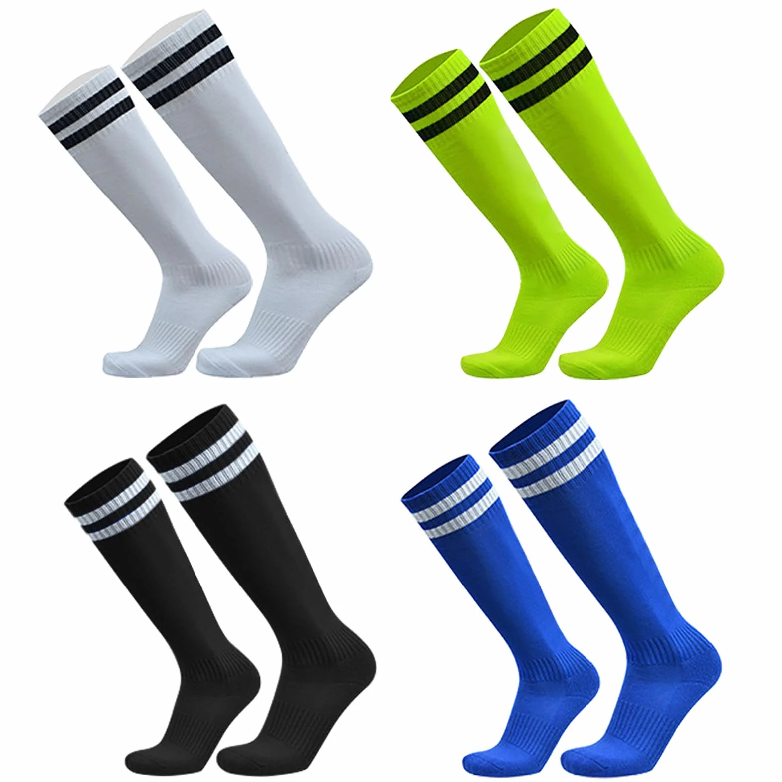 Chaussettes Hautes Enfant Sport Basket Rugby Garçons Filles 5-12 Ans 4 Paires