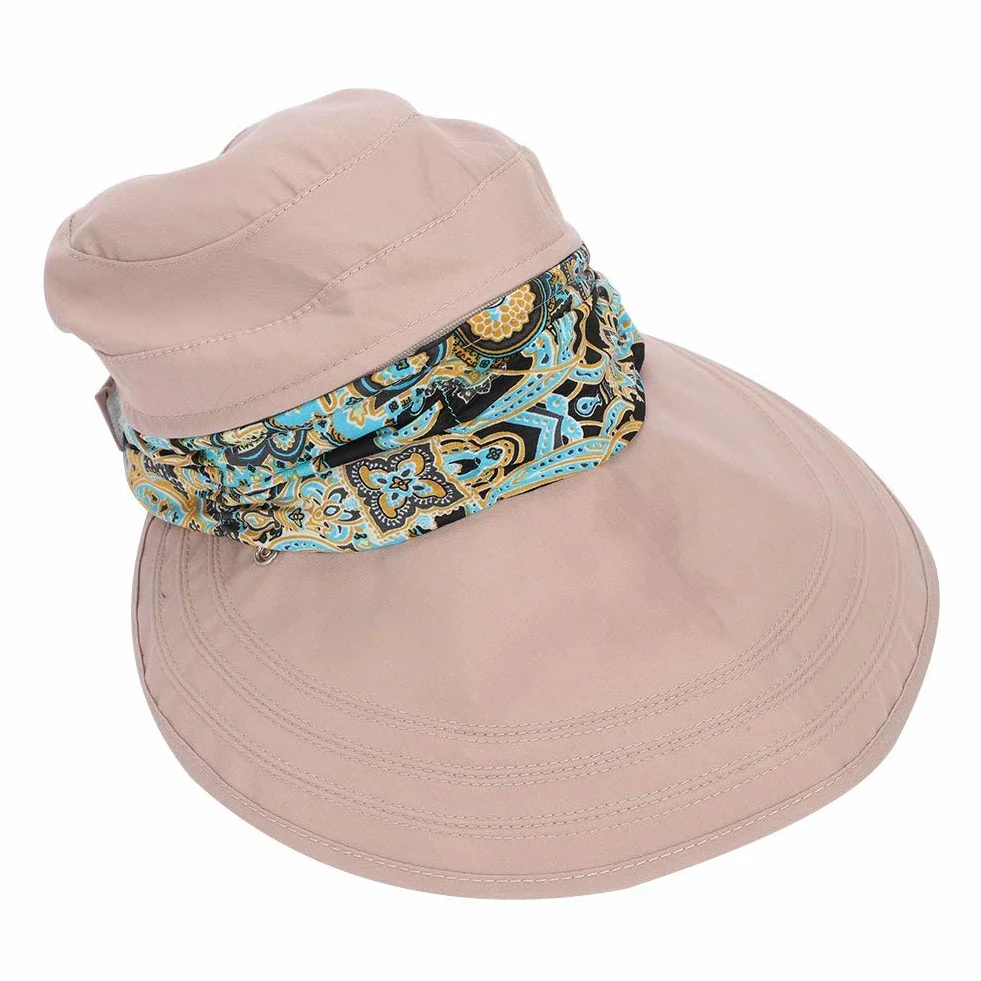 Casquette Femme Visière Large Bord Chapeau de Soleil UPF 50+ Anti-UV Pliable Protection Solaire