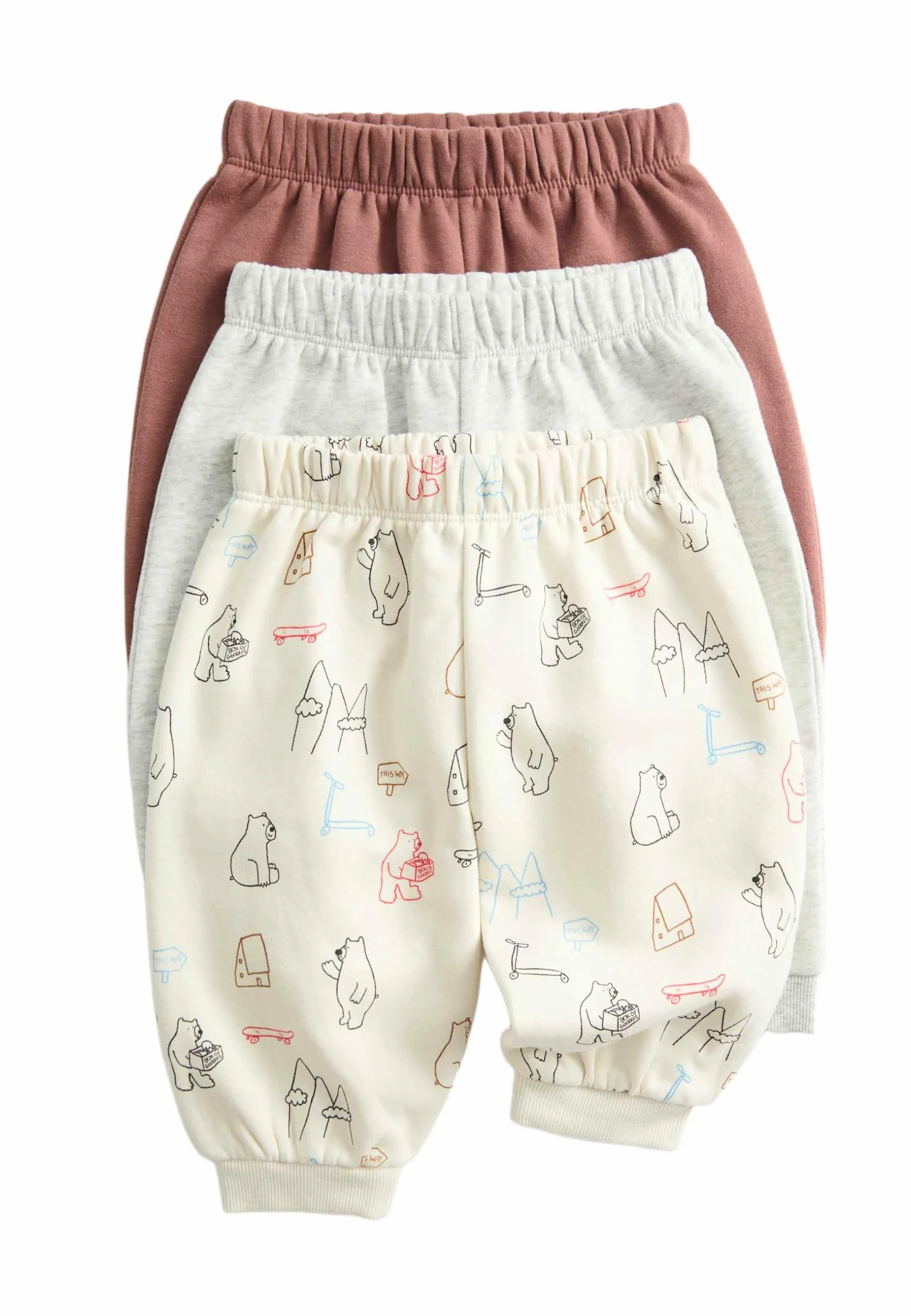 Marks & Spencer Lot de 3 Jogging Bébé Imprimé Ours Coton Mixte Garçon Fille