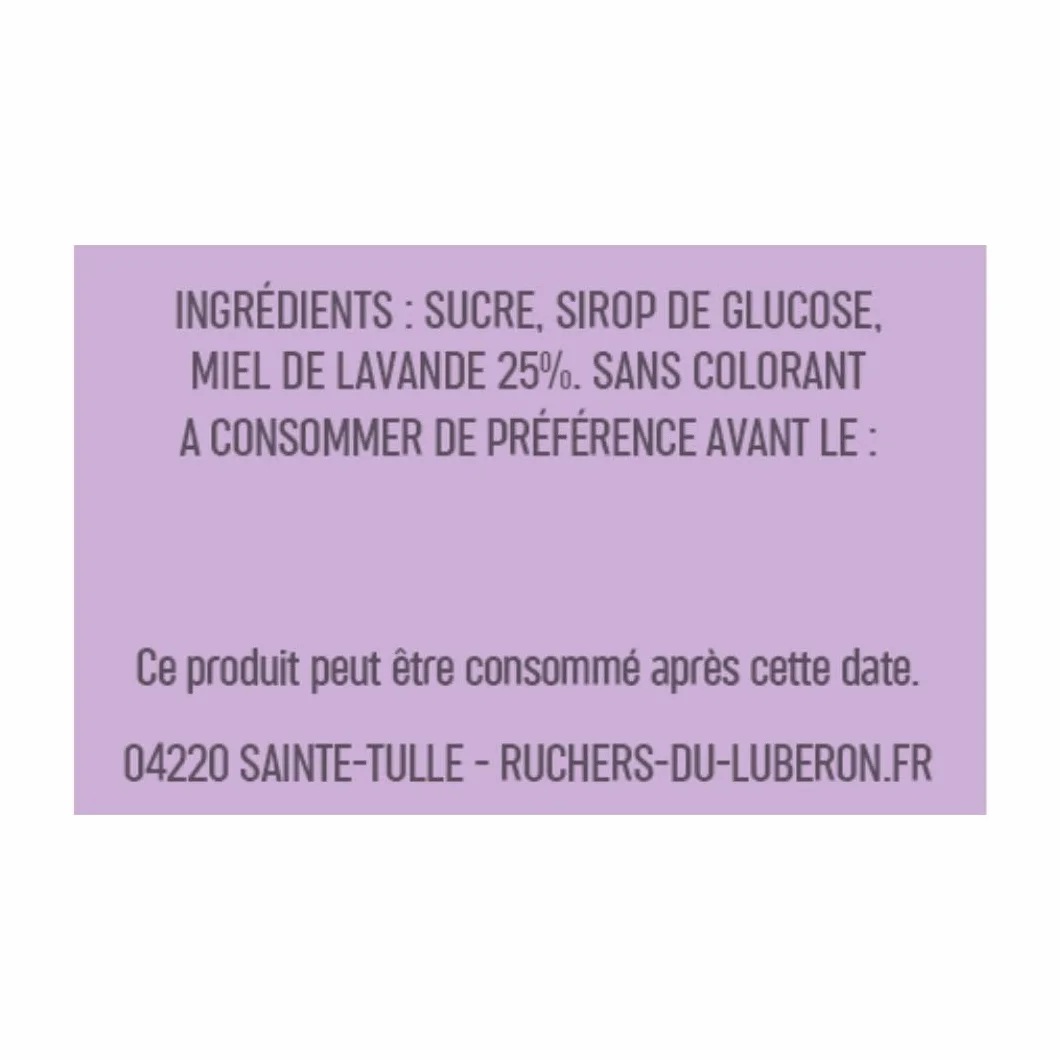 Les Ruchers du Luberon Bonbons Fourrés au Miel de Lavande 220g - Bonbon Miel pour la Gorge