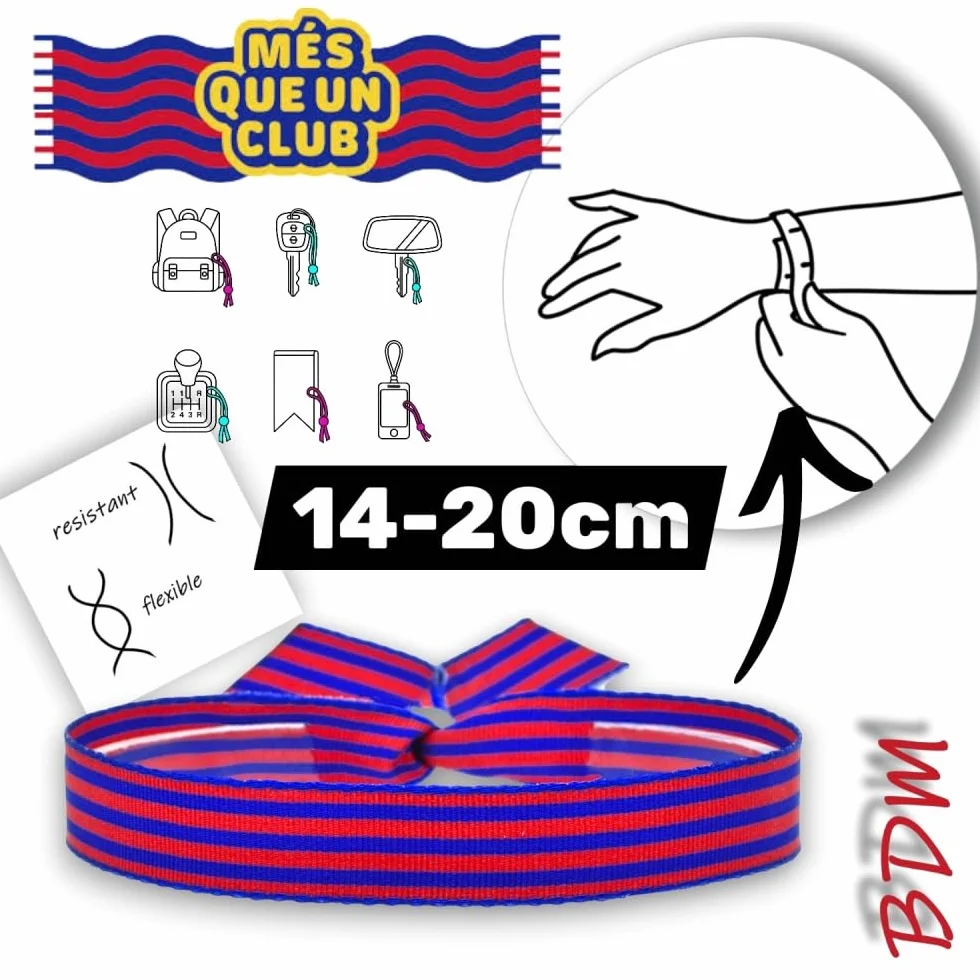 Barcelone Football Bracelet unisexe Tressage Hilo hommes femmes