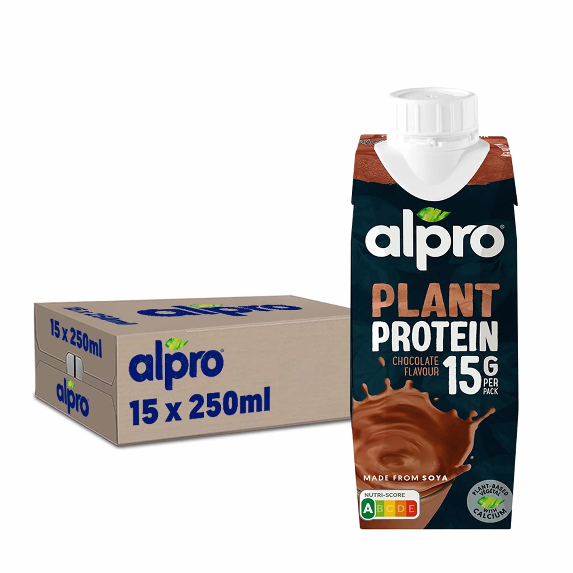 Alpro - Boisson végétale - Soja protéine goût chocolat - 250ml - Lot de 15x250ml
