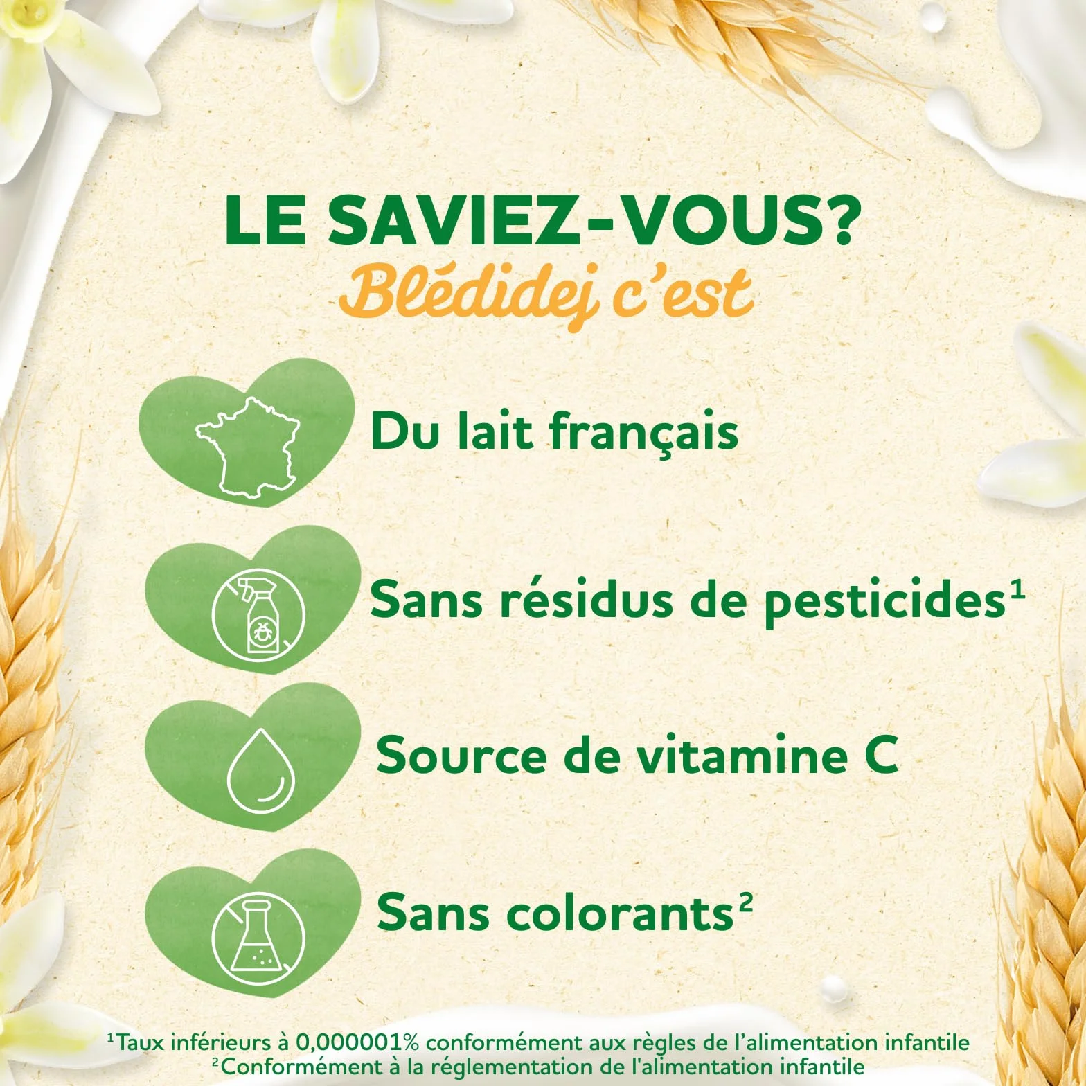 Blédina Blédidej Céréales bébé Biscuité Saveur Vanille Dès 12 Mois Lait bébé petit-déjeuner Calcium Vitamine C Fer Oméga 3 Format Pratique 12x250 mL