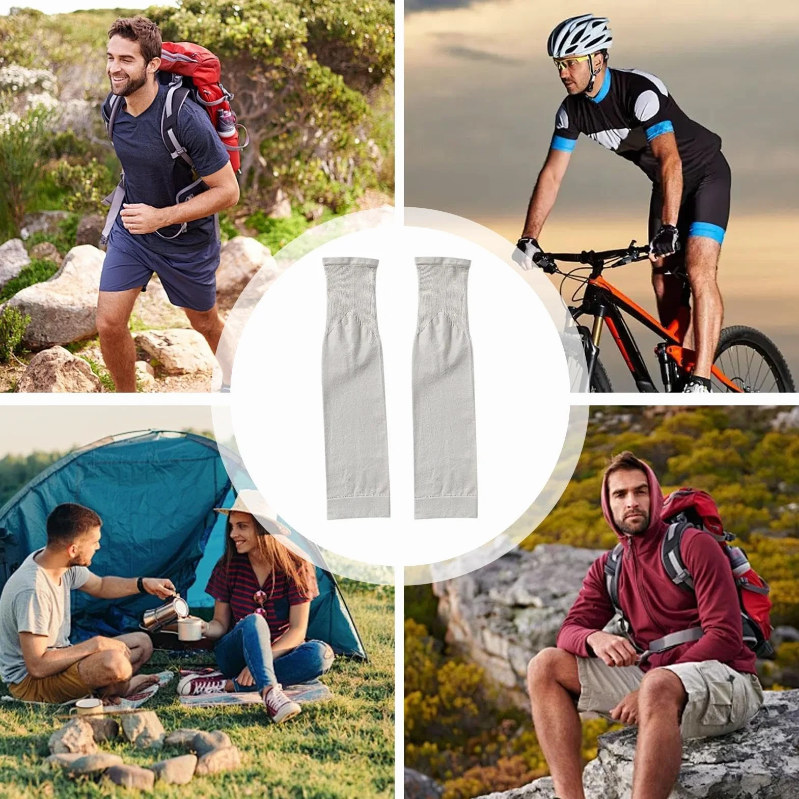Manchons de jambe protection solaire UV soie glacée jambes larges vélo