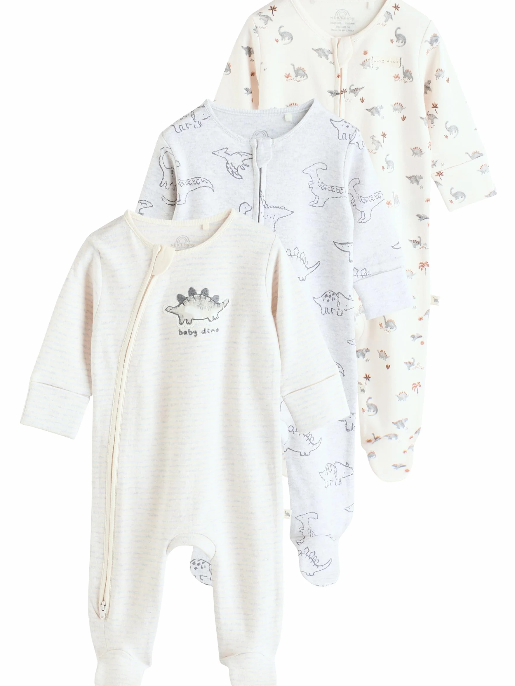 NEXT Bébé garçon Dors-Bien Pyjama Zip Double Sens Lot de 3