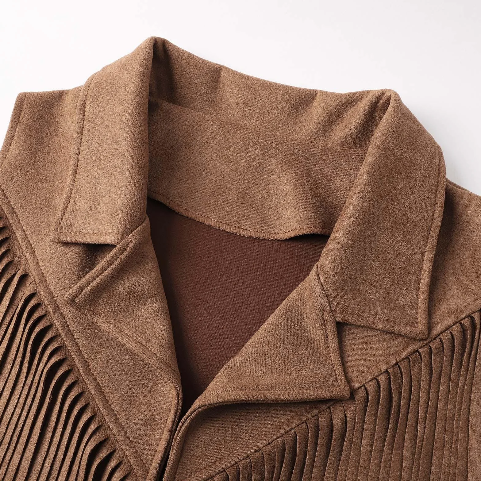 Gilet à franges femme daim court bohème western sans manches festival
