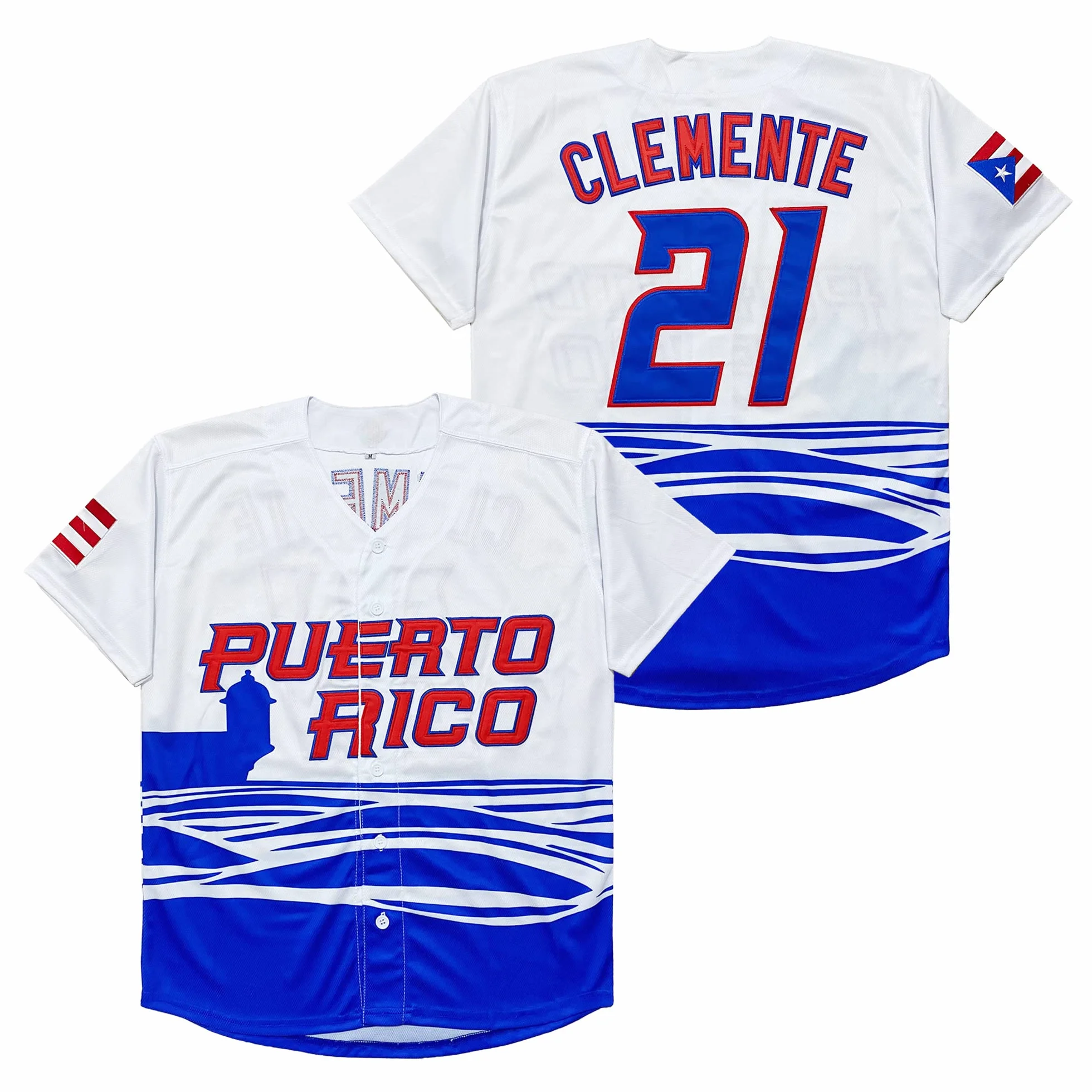 Maillot de baseball classique Puerto Rico #21 Roberto Clemente #1 World Game cousu S-XXXL