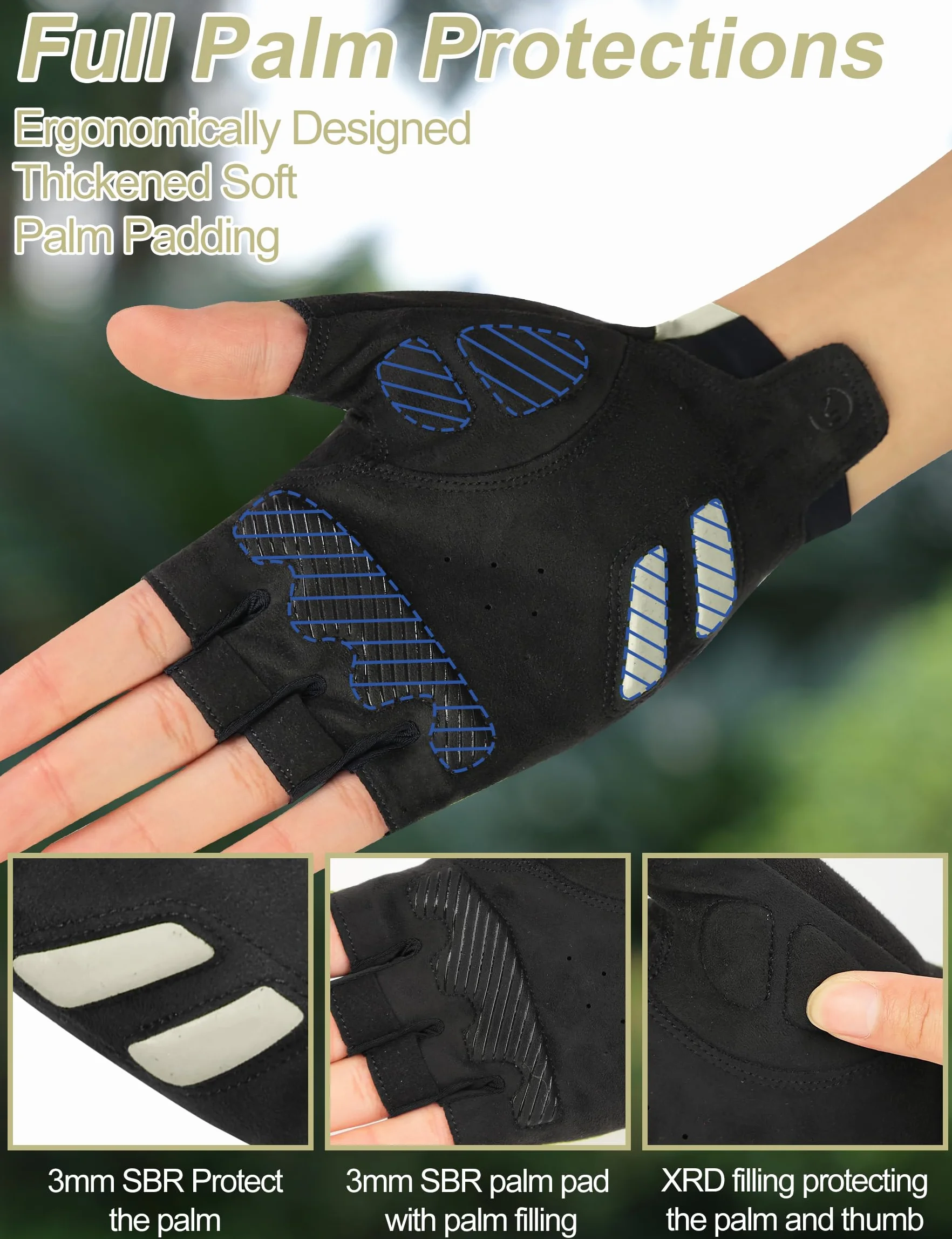 INBIKE Gants de Cyclisme VTT Demi Doigts Été Antidérapants Anti-Choc Homme Femme