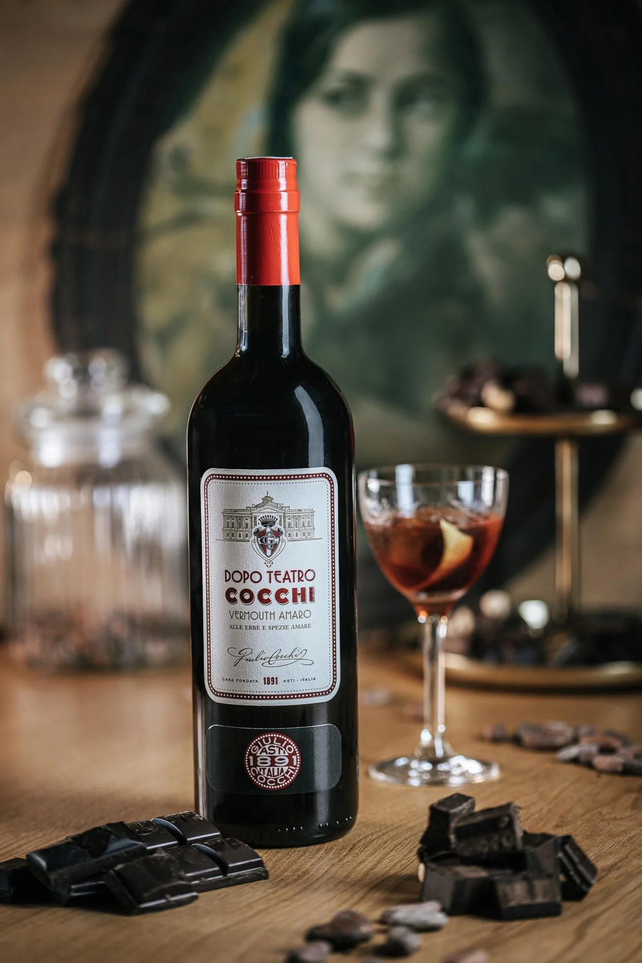 COCCHI - Amaro Dopo Teatro - Vermouth Rouge - 16% Alcool - Origine : Italie/Piémont - Notes amères et toniques - Parfait en cocktail - Bouteille 75 cl