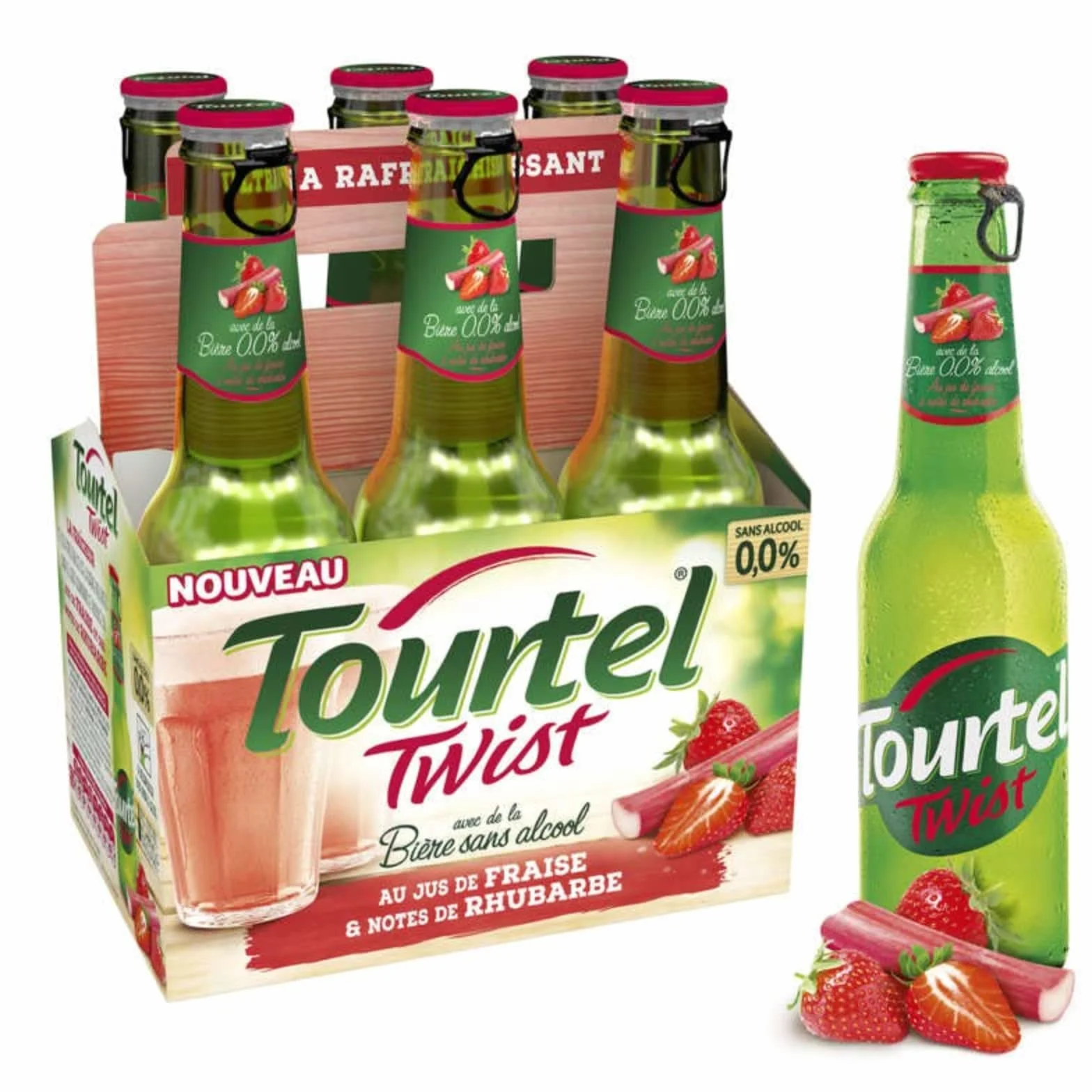 Tourtel Twist Bière Sans Alcool, au Jus de Fraise et Notes de Rhubarbe, 6 x 275ml