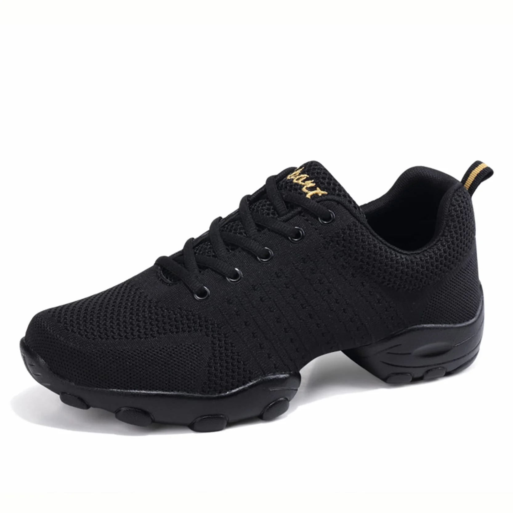 Chaussures De Danse pour Hommes, Sportives Décontractées, Treillis Tissé Souple Fitness, 40 EU, Noir
