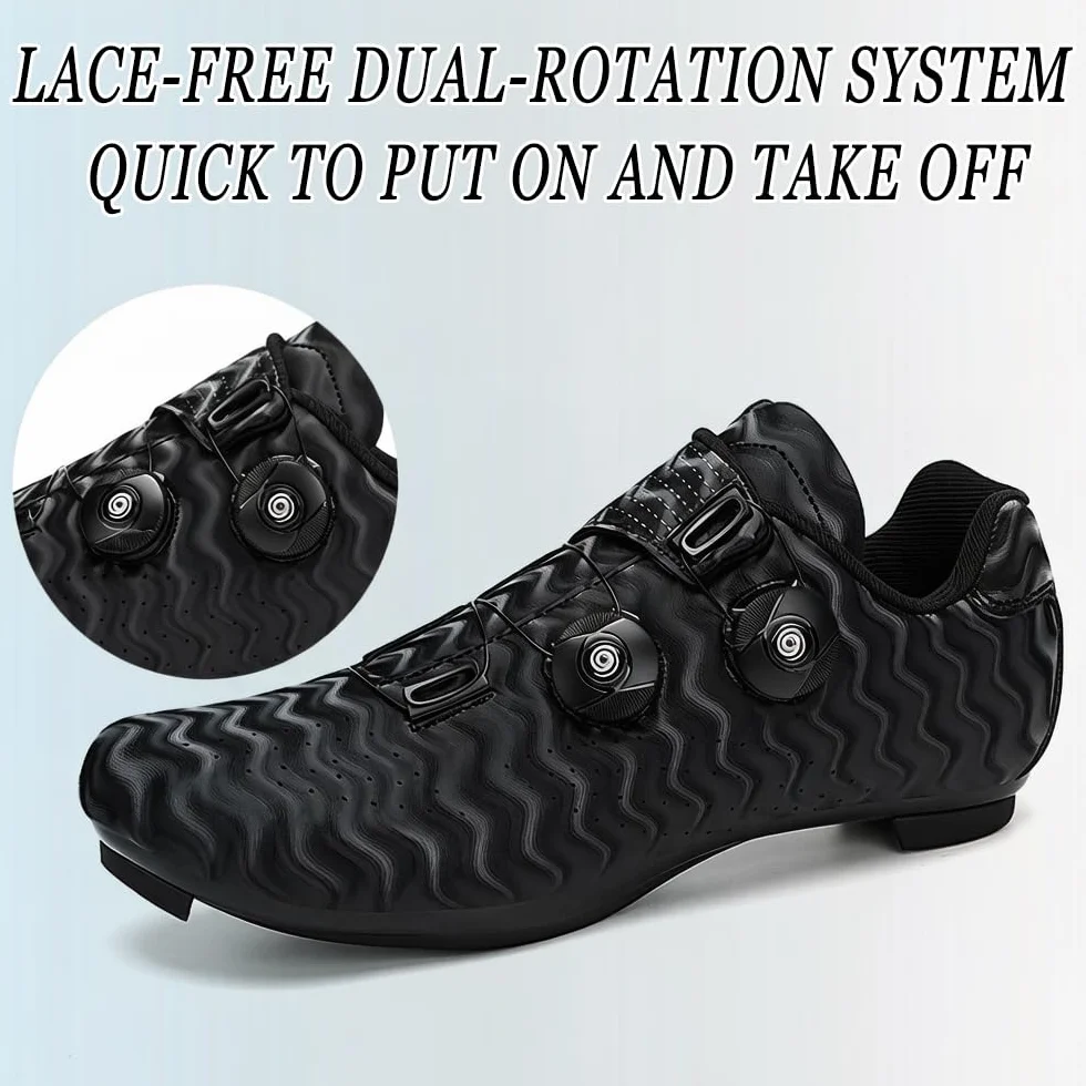 FANSU Chaussures Velo Route Système Laçage Rapide Double VTT Intérieur Extérieur