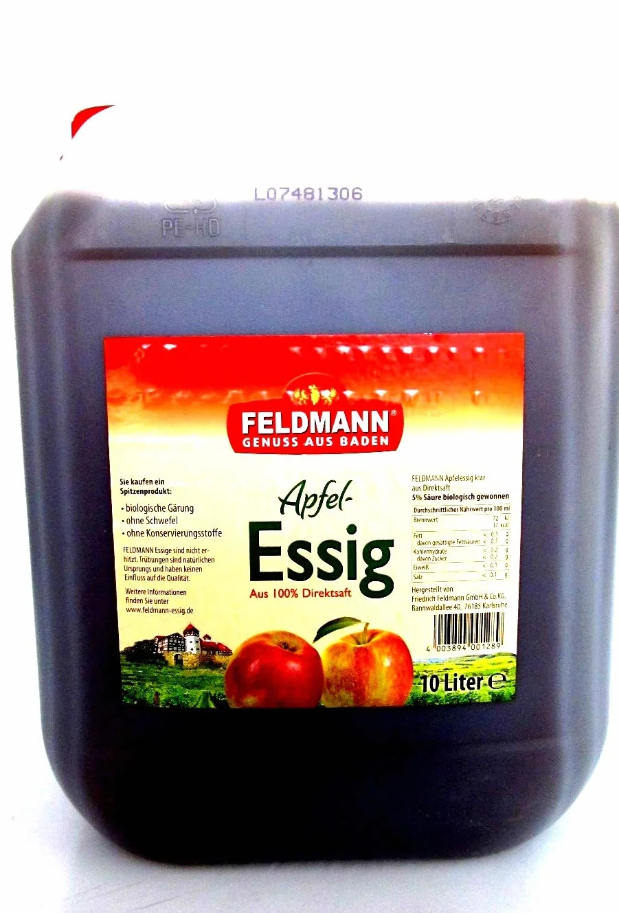 Feldmann vinaigre de cidre récipient de 10 L