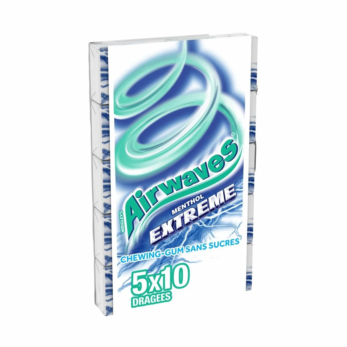 AIRWAVES Chewing Gum Sans Sucre Goût Menthol Extrême 5 Paquets 70g