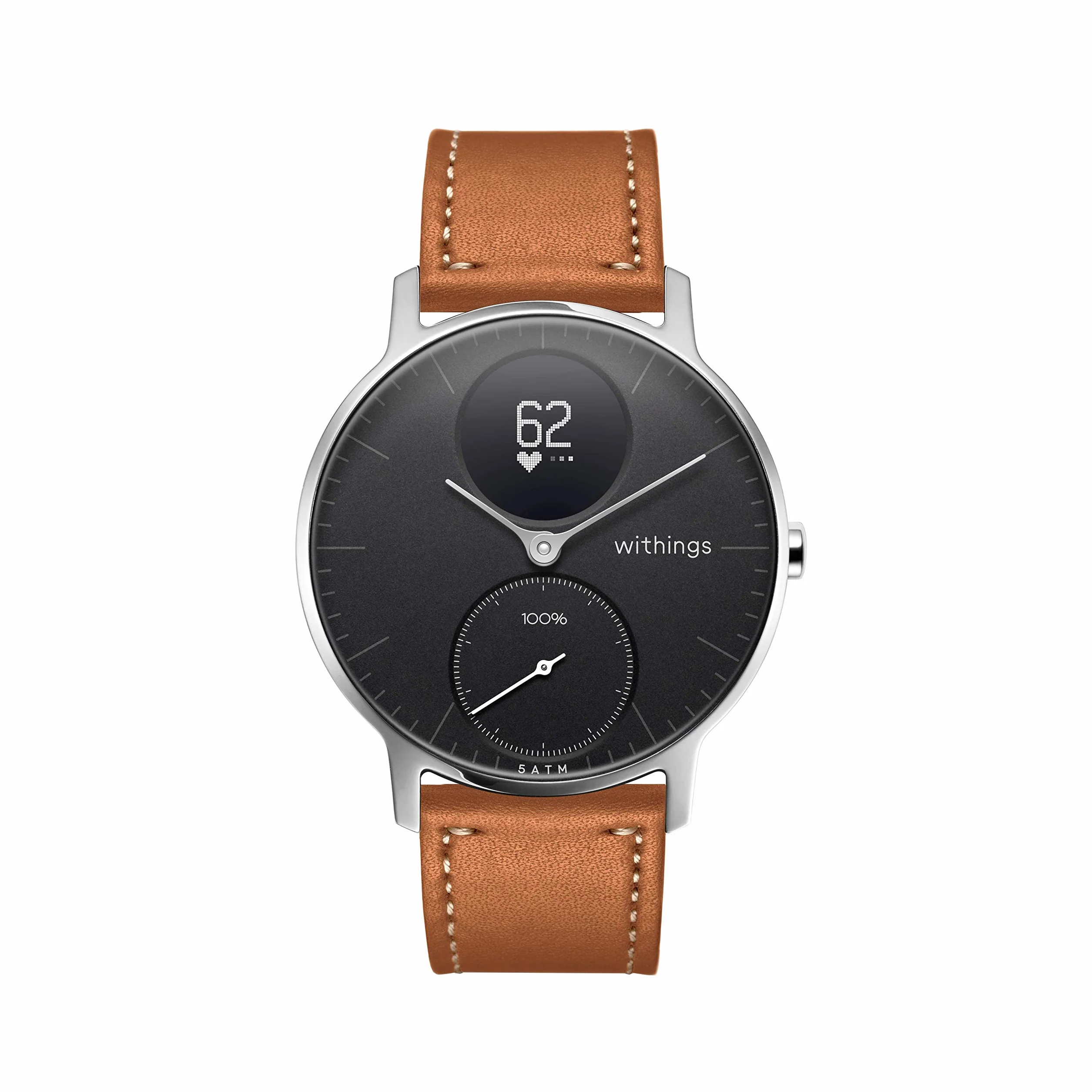 WITHINGS Bracelet en Cuir Premium pour ScanWatch Steel HR Sport Move ECG