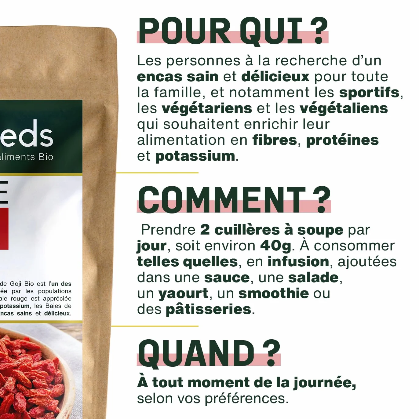 Baies de Goji Bio Supérieures 1KG | Sans soufre et sans Sucres Ajoutés | Himalaya