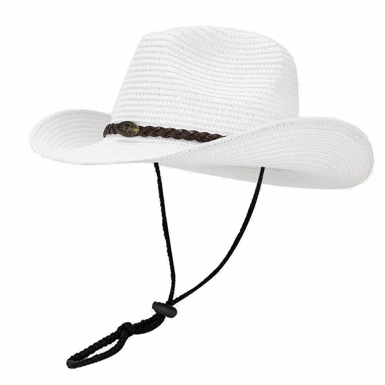 Chapeaux de paille à large bord Protection solaire pour hommes femmes Cowboy occidental