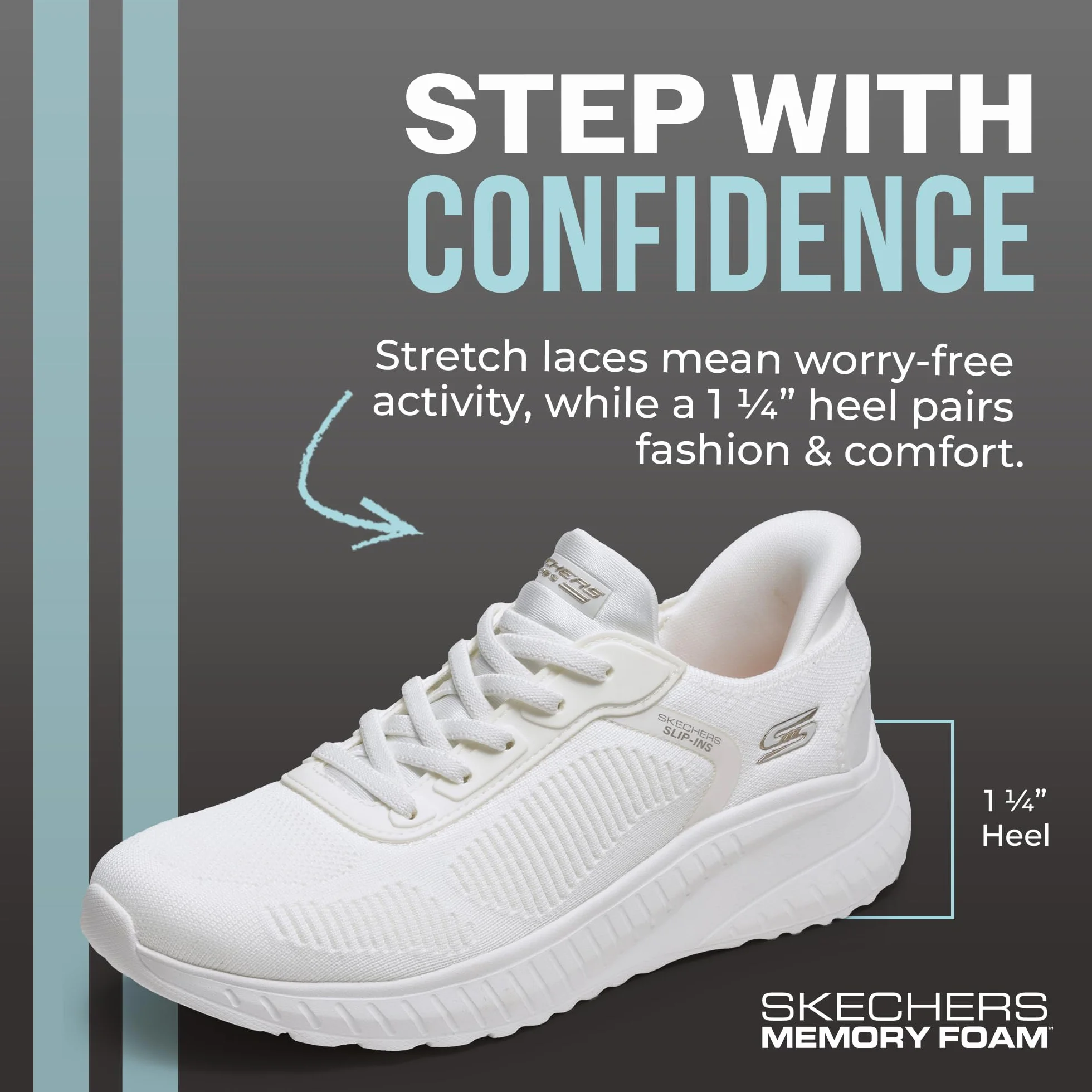 Skechers Bobs Squad Chaos-Current Muse Basket Femme Hands Free Slip-ins