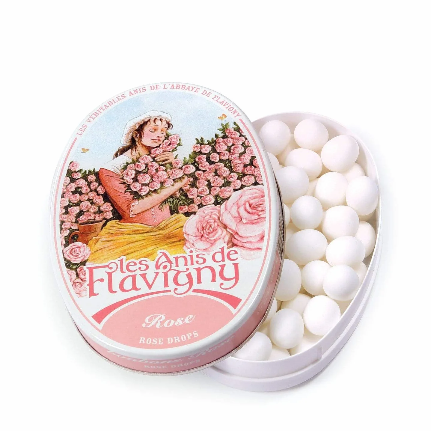 Anis de Flavigny Bonbons authentiques à l'anis boite ovale 50 gr gout Rose