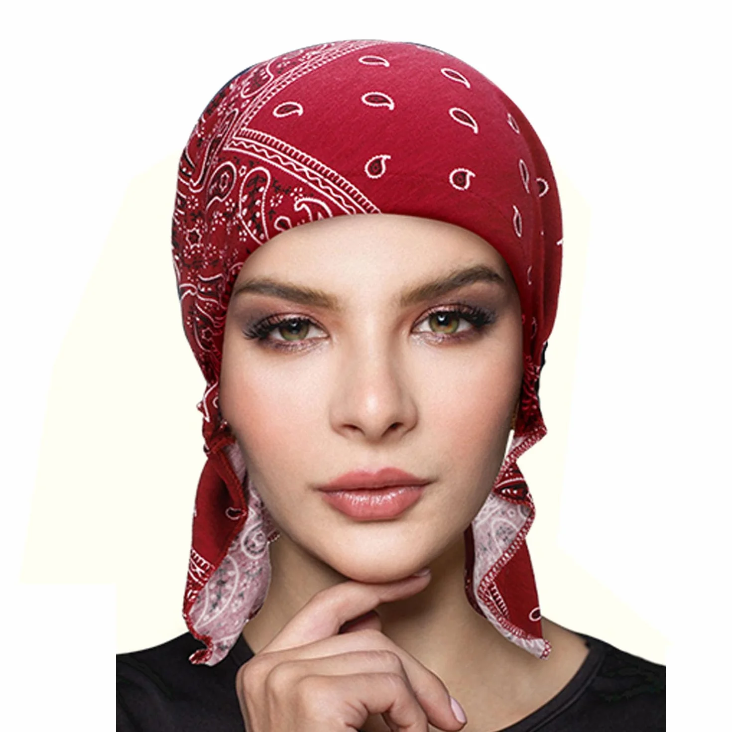Bonnet chimio pour femme turban pré-noué bandana perte de cheveux