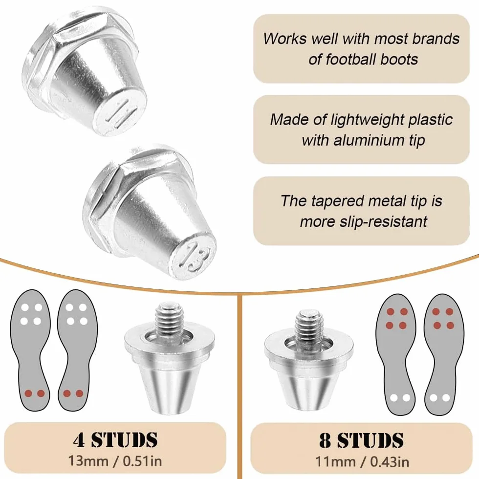 Crampons de Rechange Acier Inoxydable 11/13 mm pour Chaussures de Football avec Outil