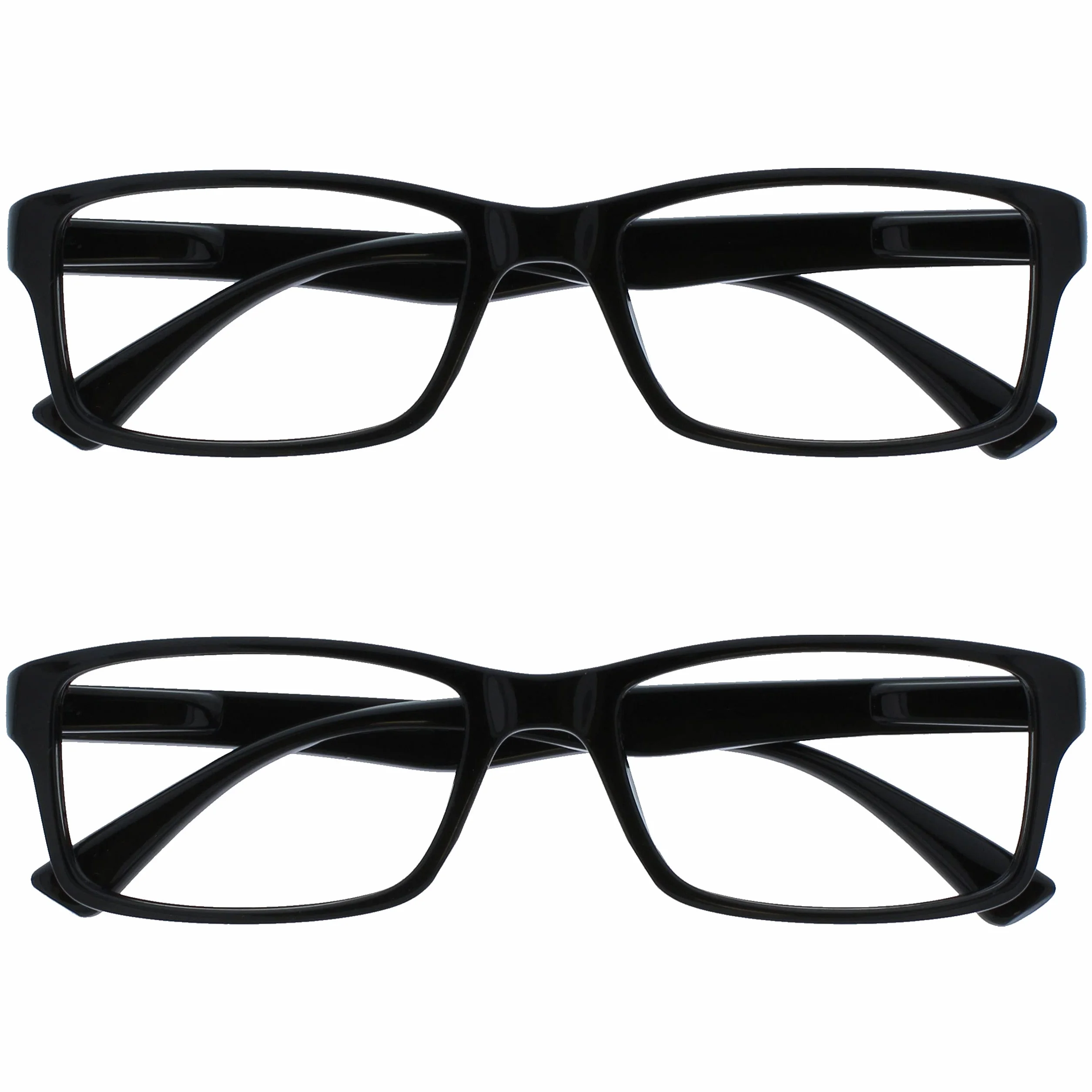 OPULIZE Lunettes De Lecture Noir Pack 2 Hommes Femmes +2,00