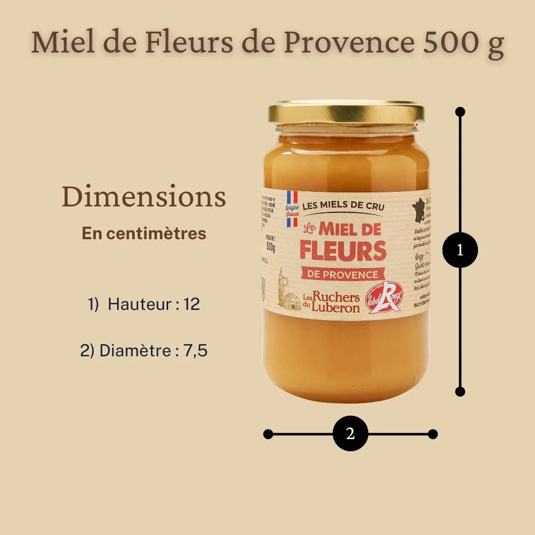Les Ruchers du Luberon Miel de Fleurs de Provence IGP/Label Rouge 500 g