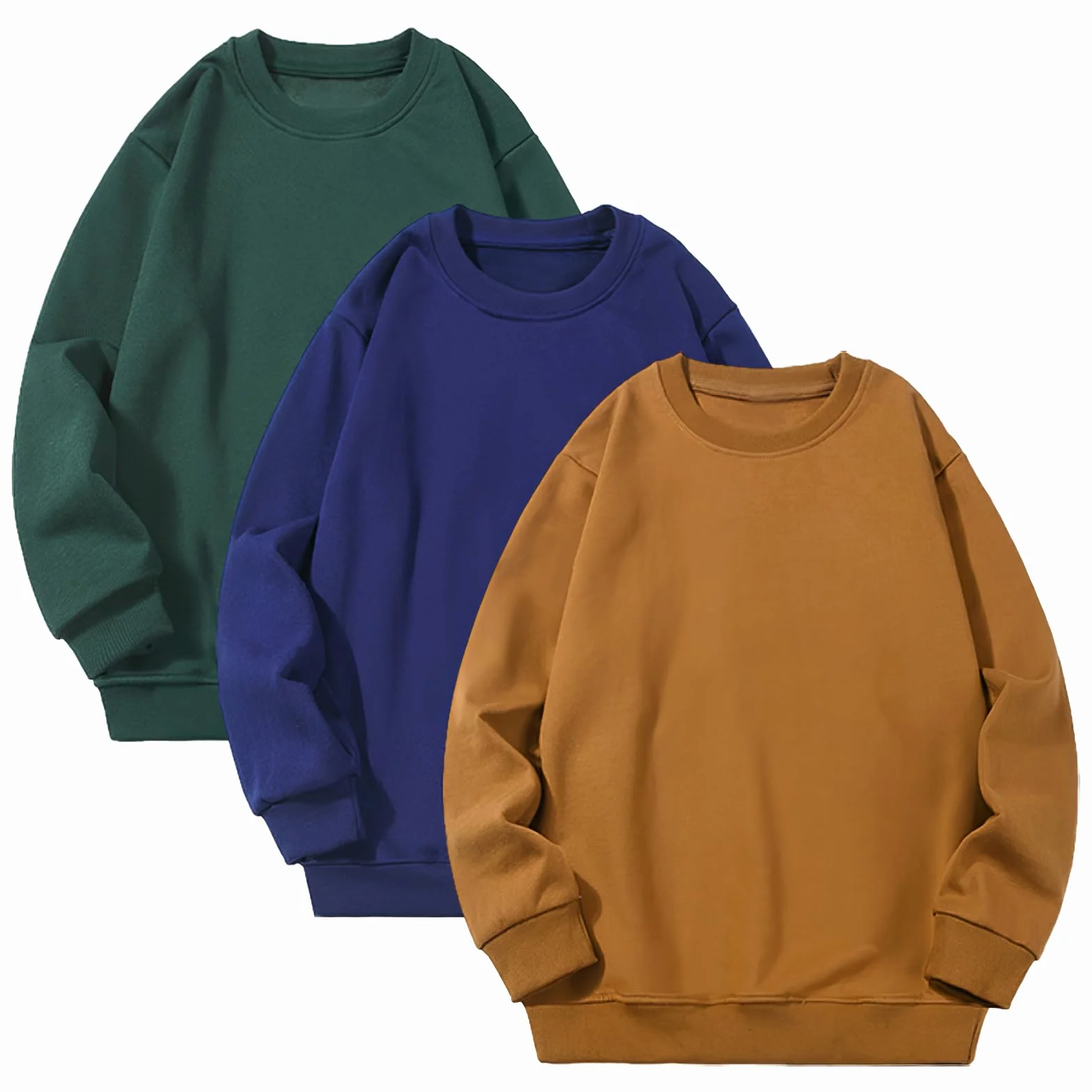 Amropi Garçons Sweatshirts Lot de 3 Sweat à Manches Longues Coton 5-12 Ans