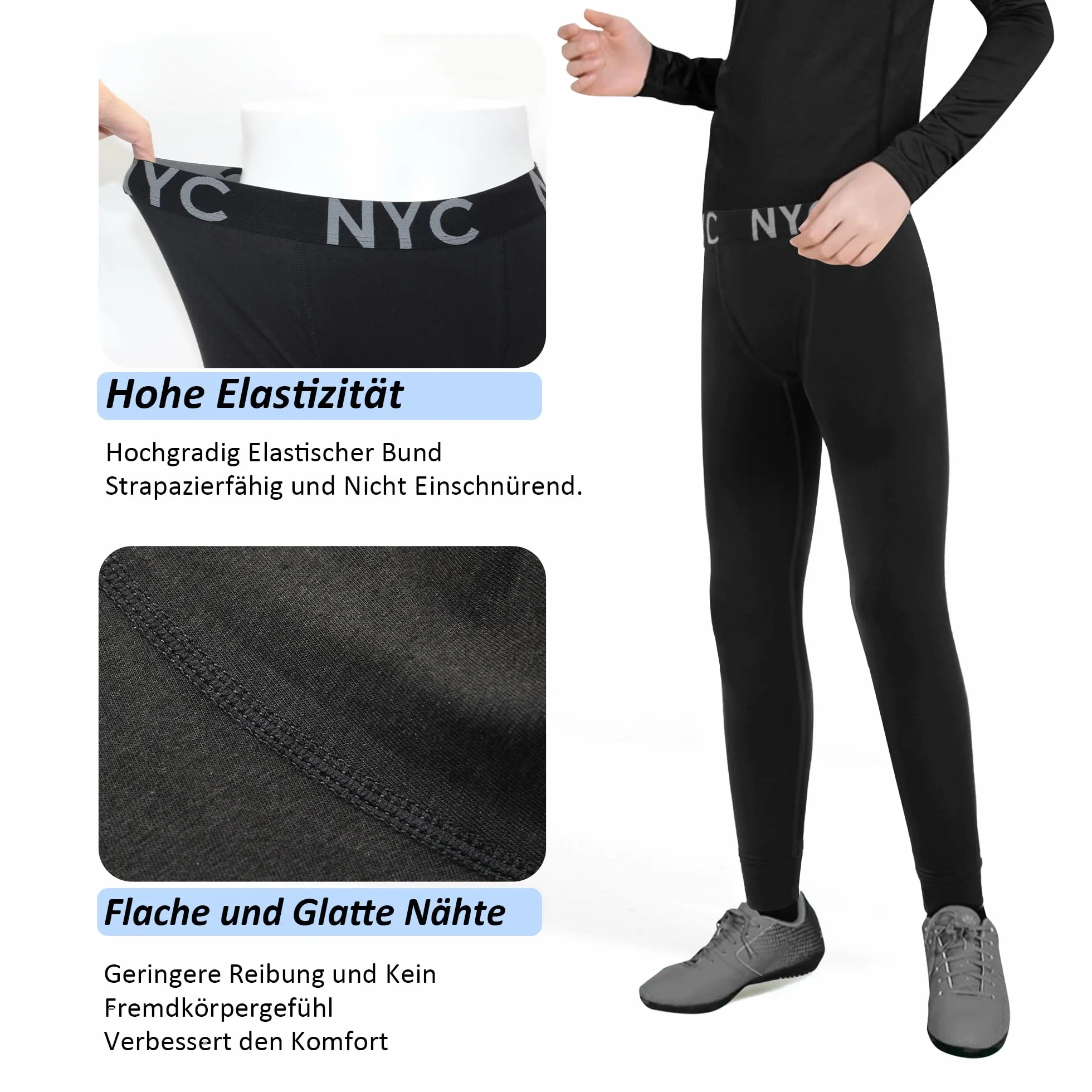 Leggings de Compression Enfants Garçons Pantalon de Basket-Ball Sport Running Tights Athletic Baselayer Quick Dry 1/2 Pack