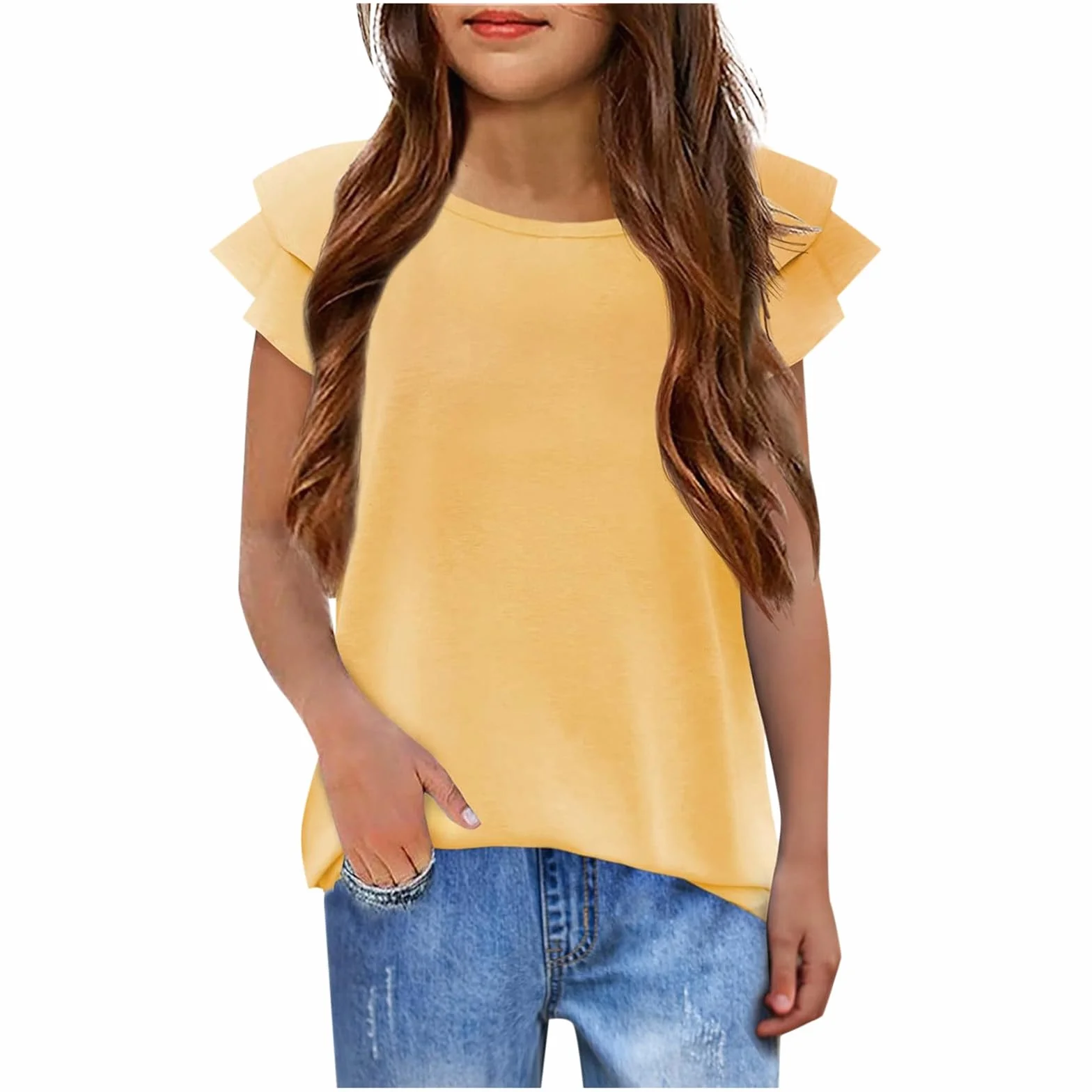 T-Shirt Enfant Manches Courtes 100% Coton Pur Couleur Flashy Été Sport Décontracté