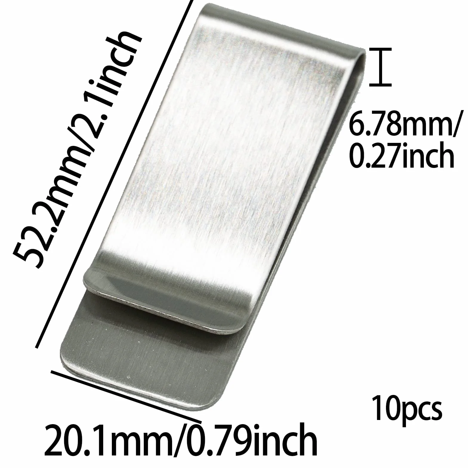 Mince Pince à Billets en Métal 10 Pcs Portefeuille Clips Porte-Cartes Argent